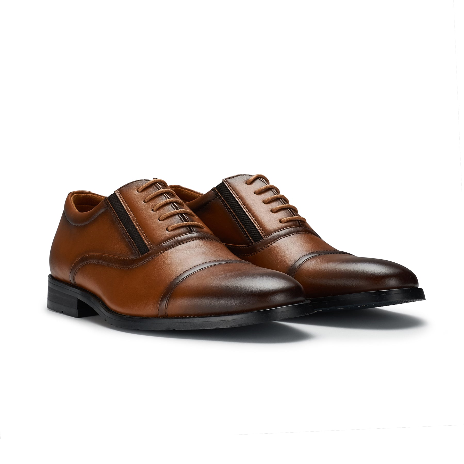 Cap-Toe with Elastic Panel Oxford Shoes | Adam by Ferro Aldo | Conal Footwear | Paired Angle View