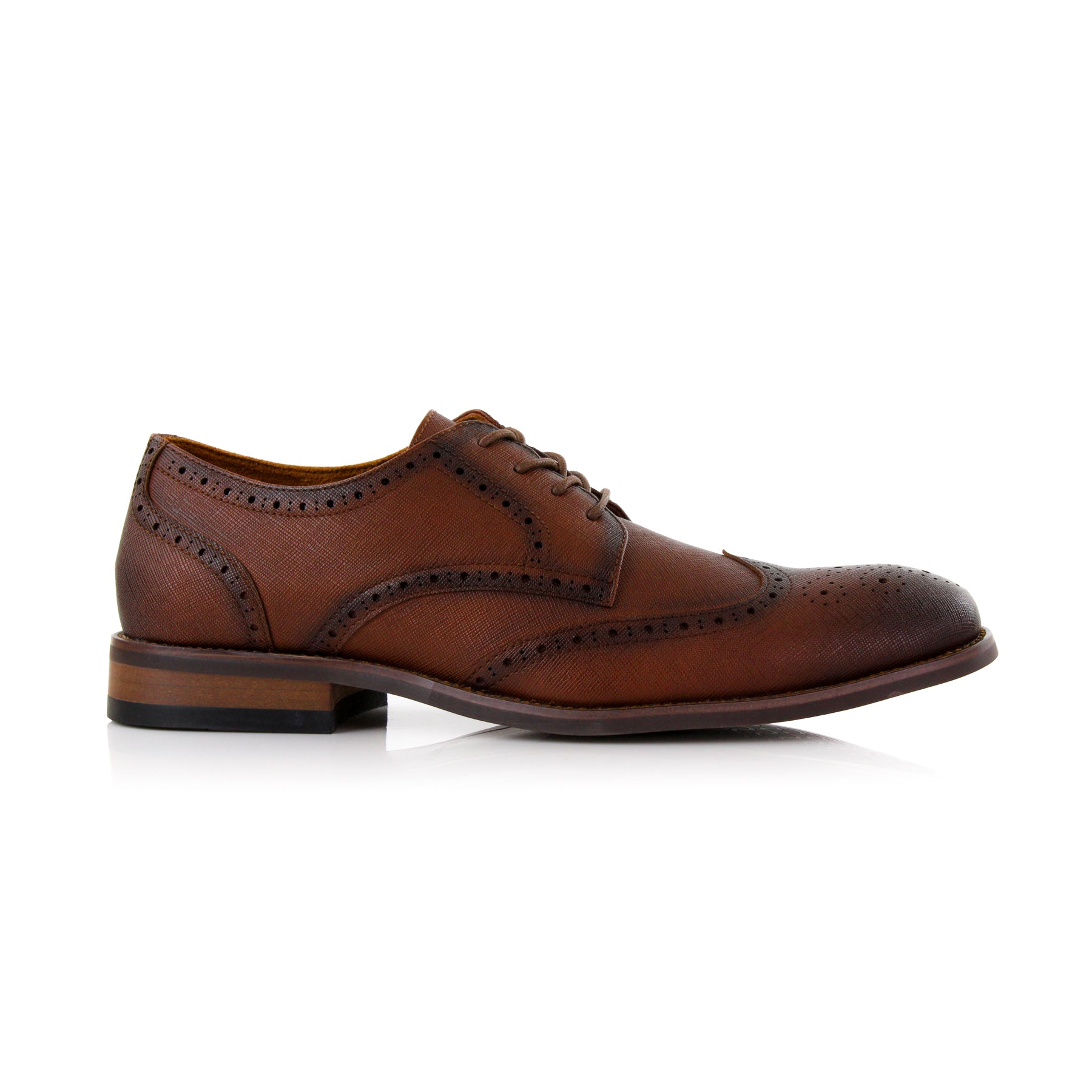 Embossed Wingtip Derby Shoes | Albertson by Ferro Aldo | Conal Footwear | Outer Side Angle View