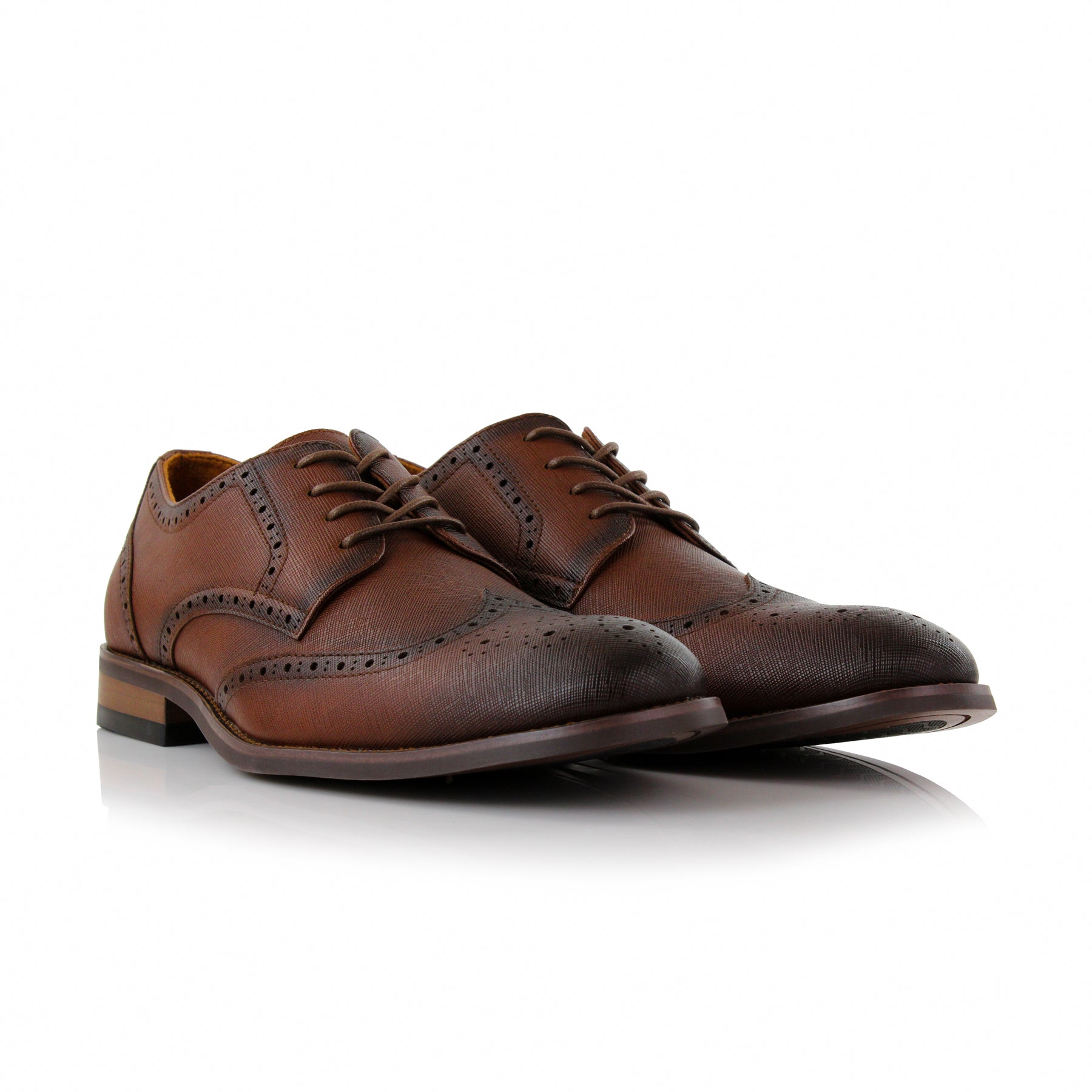 Embossed Wingtip Derby Shoes | Albertson by Ferro Aldo | Conal Footwear | Paired Angle View