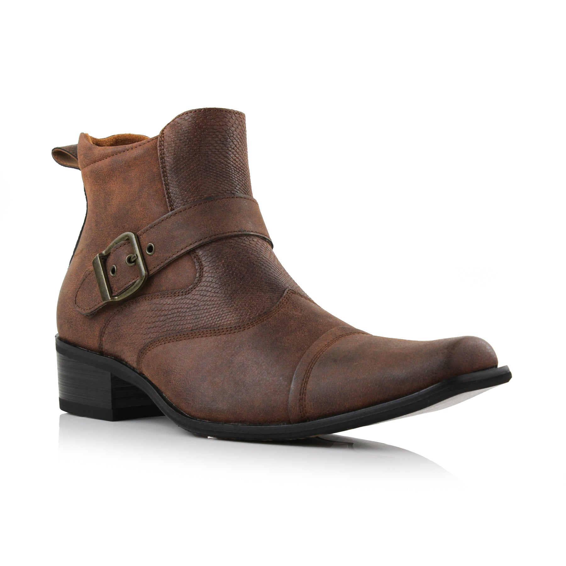 Ferro Aldo Men's Snake Texture Western Boot | Alejandro in Black Ferro Aldo Men's Snake Texture Western Boot | Alejandro in Black
