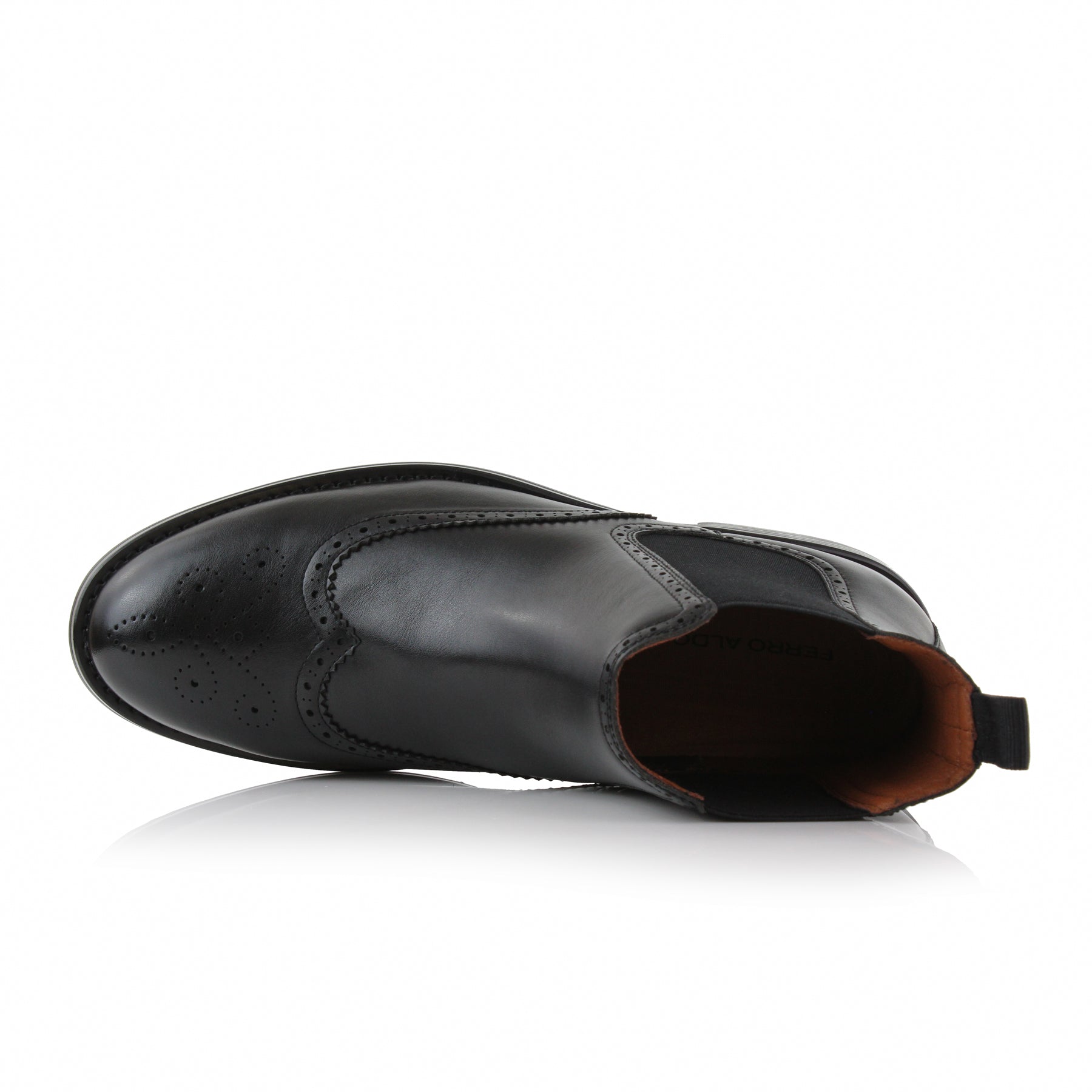 Brogue Wingtip Chelsea Boots | Alonzo by Ferro Aldo | Conal Footwear | Top Down Angle View