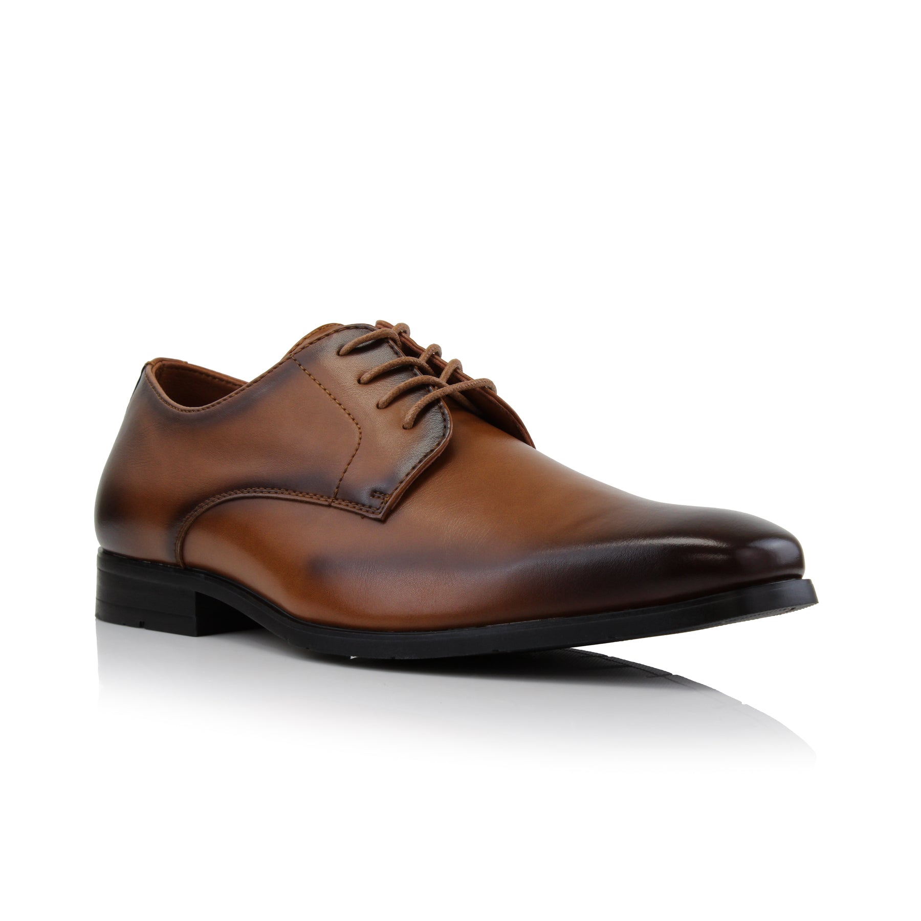 Burnished Plain Toe Derby Shoes | Alvin by Ferro Aldo | Conal Footwear | Main Angle View