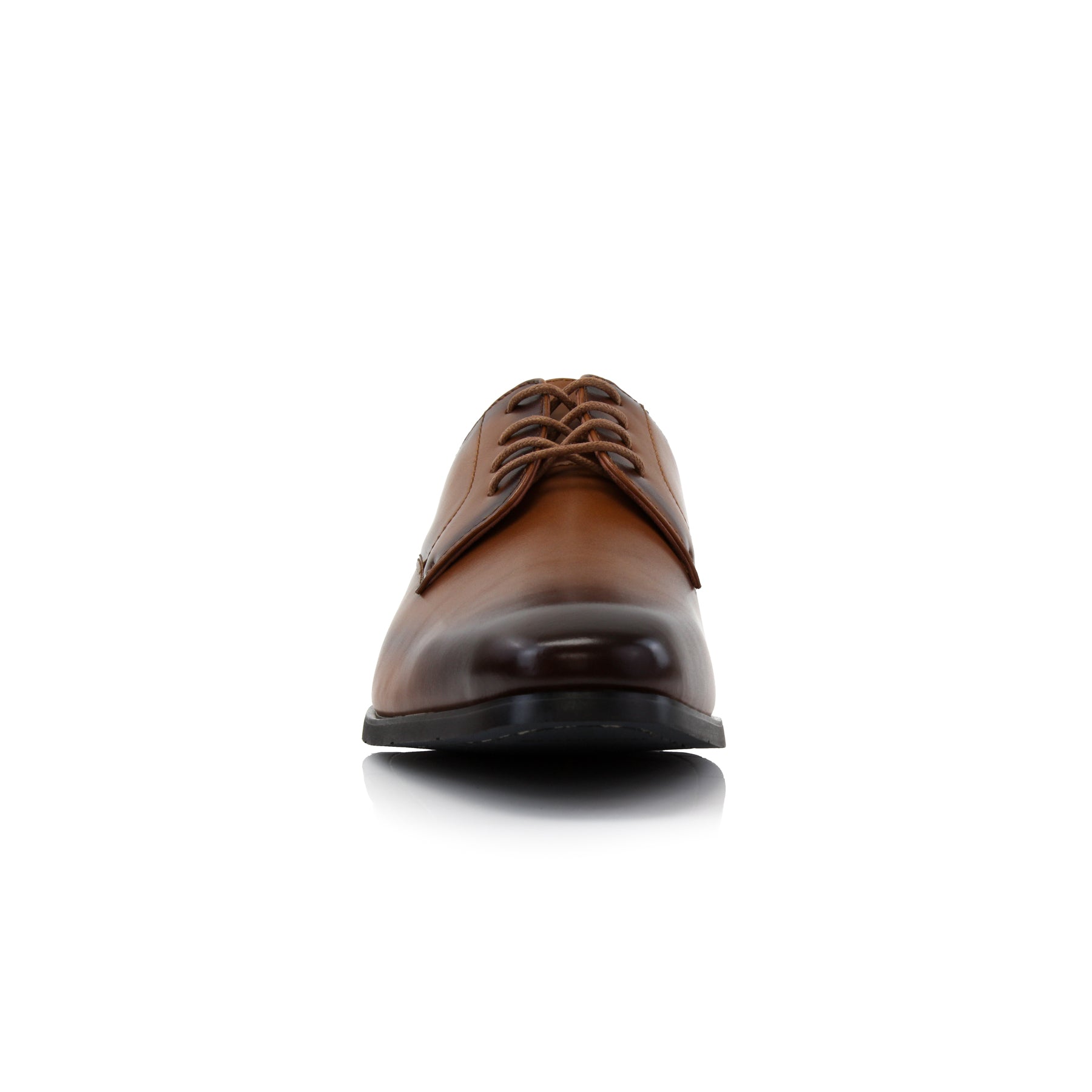 Burnished Plain Toe Derby Shoes | Alvin by Ferro Aldo | Conal Footwear | Front Angle View