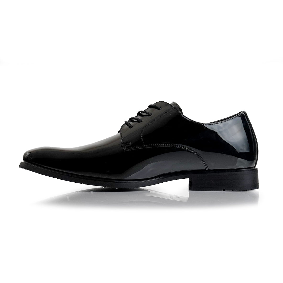 Patent Leather Derby Shoes | Alvin by Ferro Aldo | Conal Footwear | Inner Side Angle View