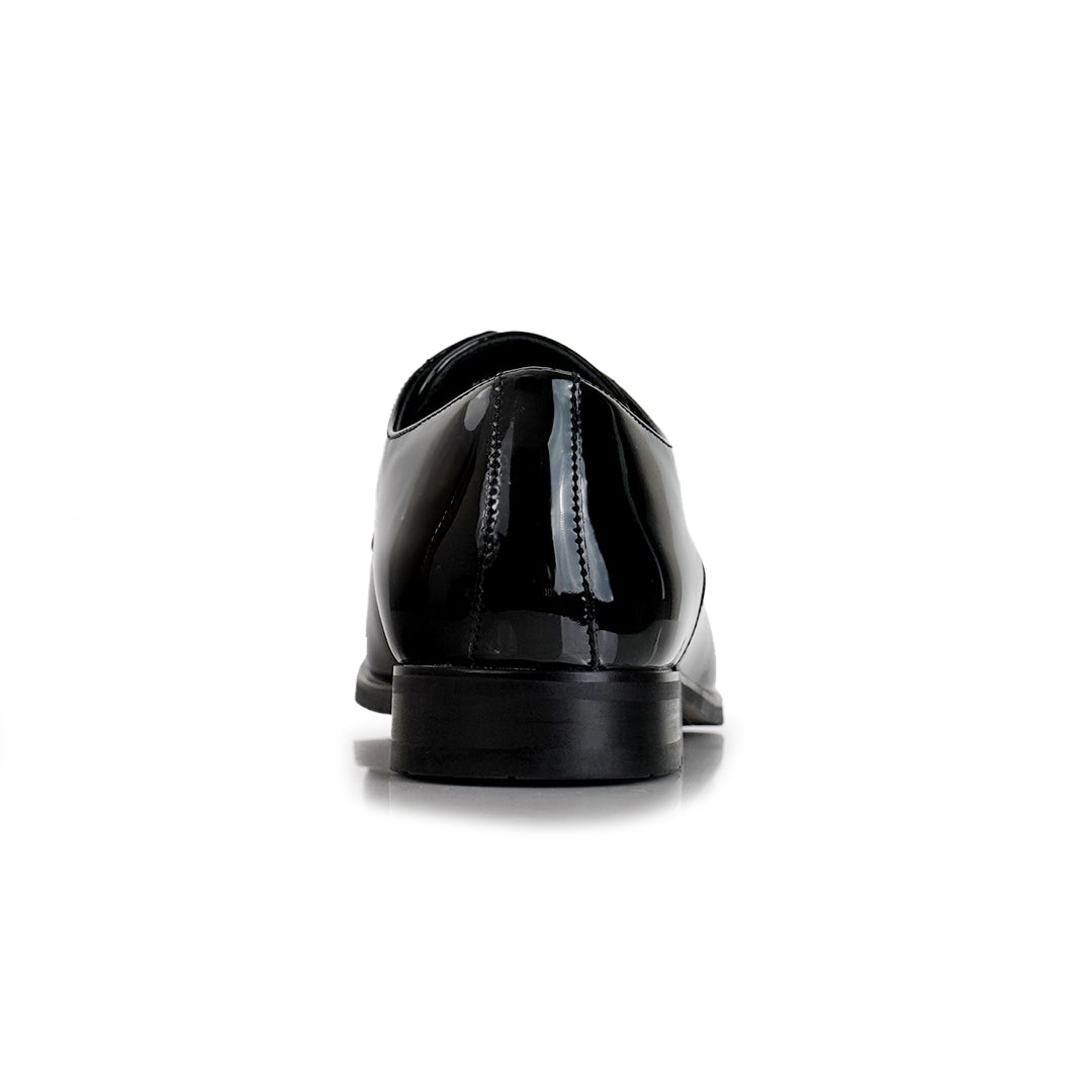 Patent Leather Derby Shoes | Alvin by Ferro Aldo | Conal Footwear | Back Angle View