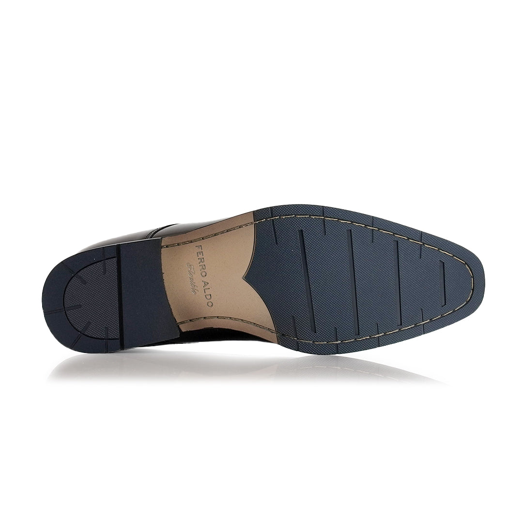 Patent Leather Derby Shoes | Alvin by Ferro Aldo | Conal Footwear | Bottom Sole Angle View