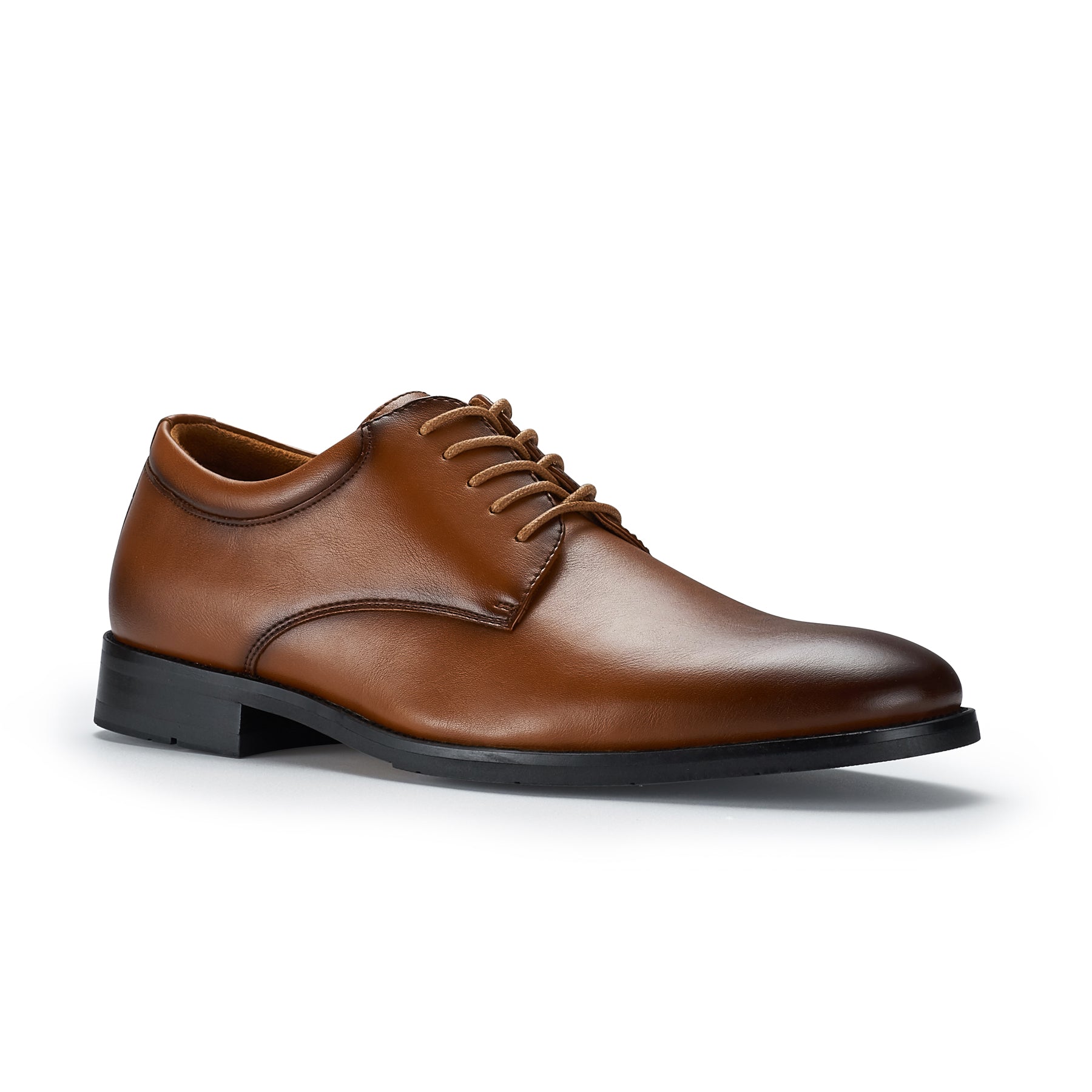 Ferro Aldo Mens ARLEN MFA19705 Almond Toe Derby Dress Shoes, in Cognac Brown, Size 8.5