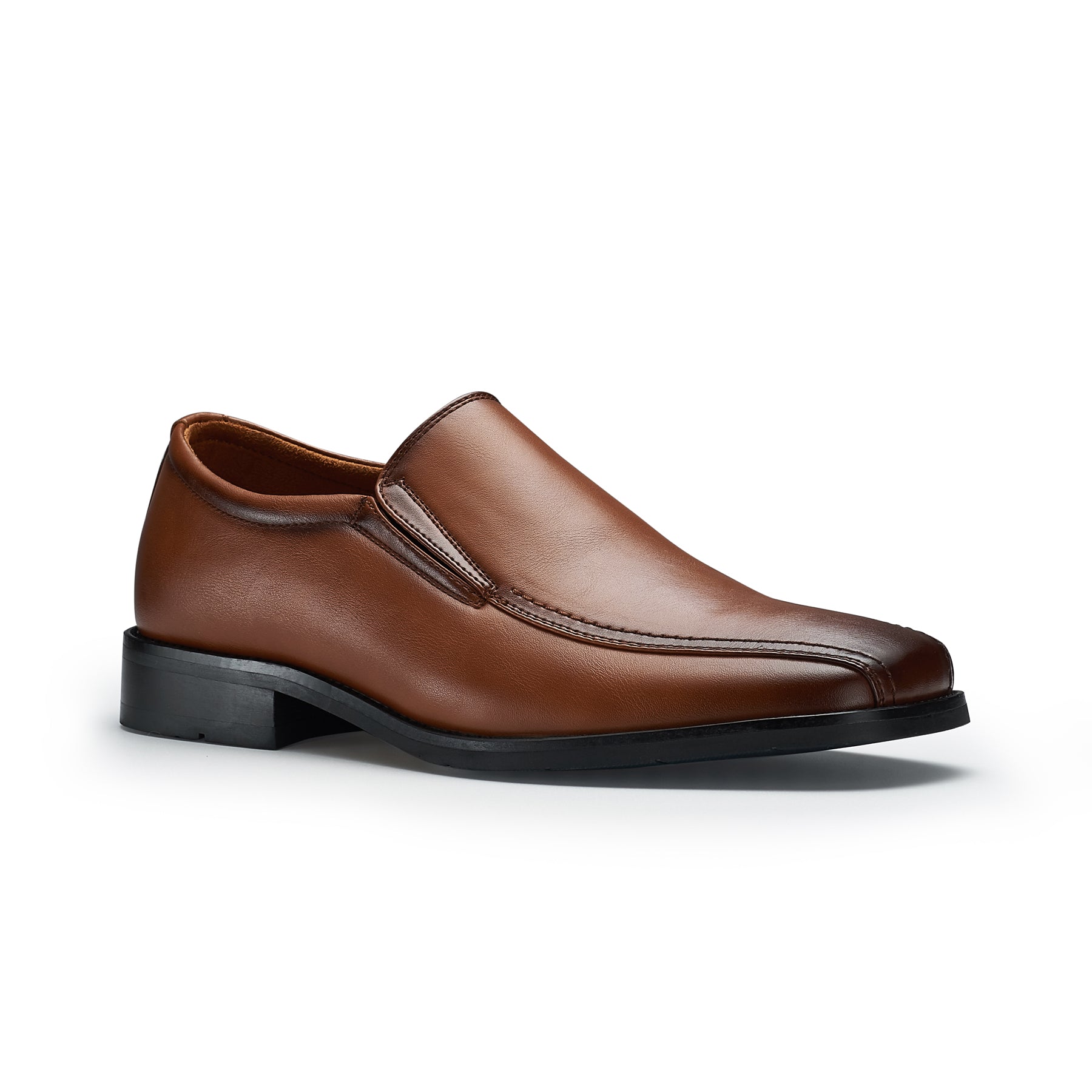 Ferro Aldo Mens Barney MFA19722 Classic Apron Toe Loafer Shoes, in Cognac Brown, Size 10
