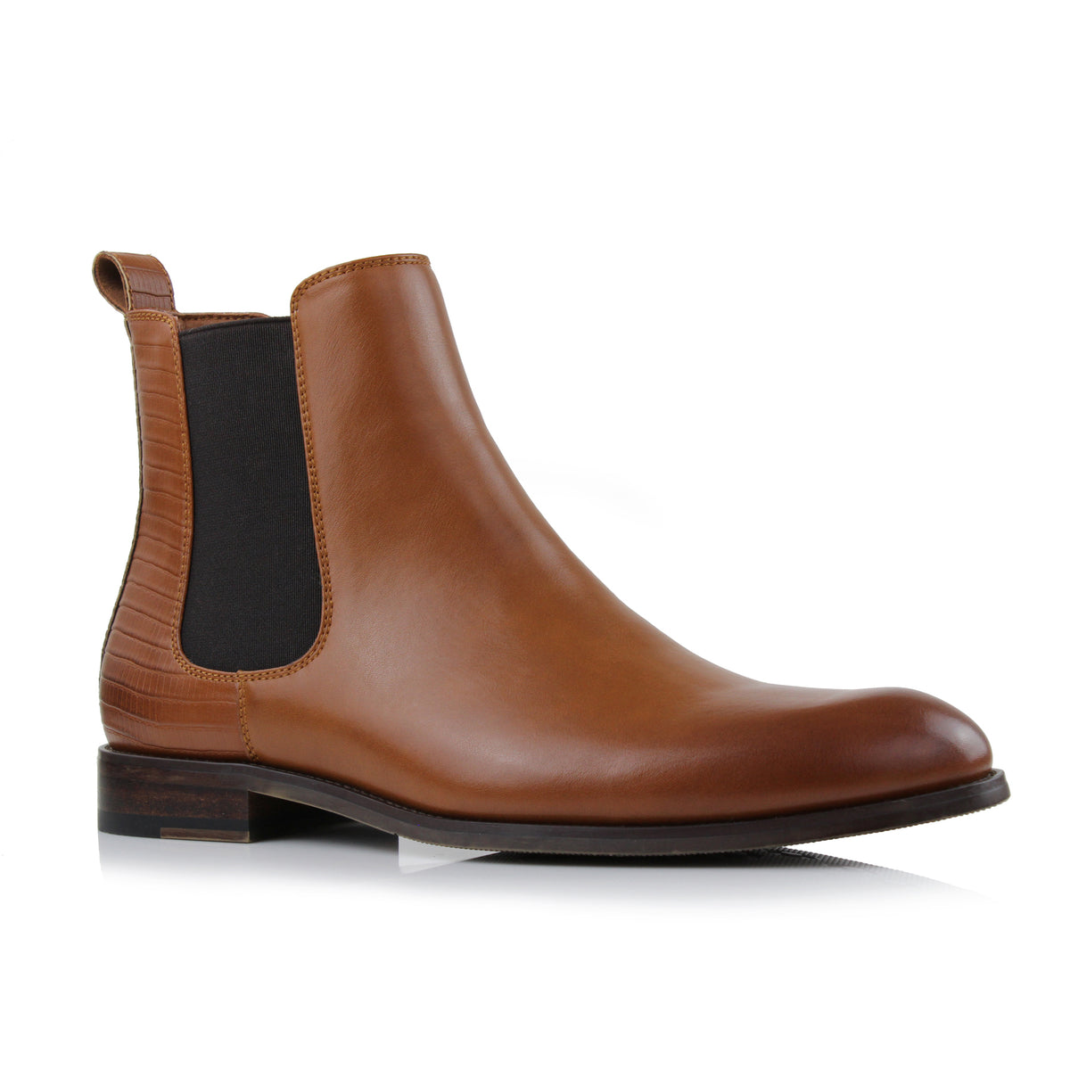 ÄZARMAN Men's Cognac Brown Suede Chelsea Boots – Almond Toe, Leather Lining