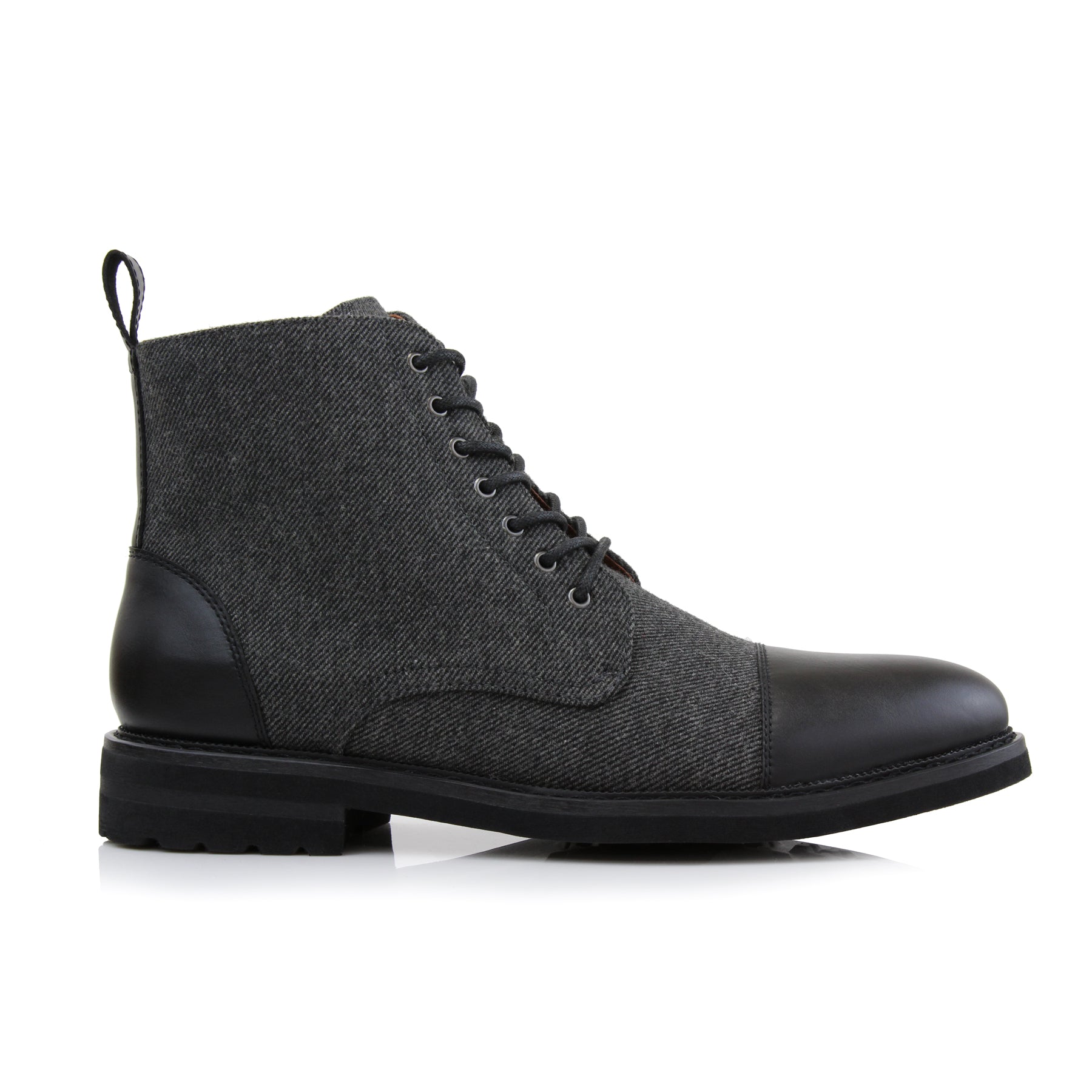 Duo-textured Woolen Derby Boots | Brooke by Polar Fox | Conal Footwear | Outer Side Angle View