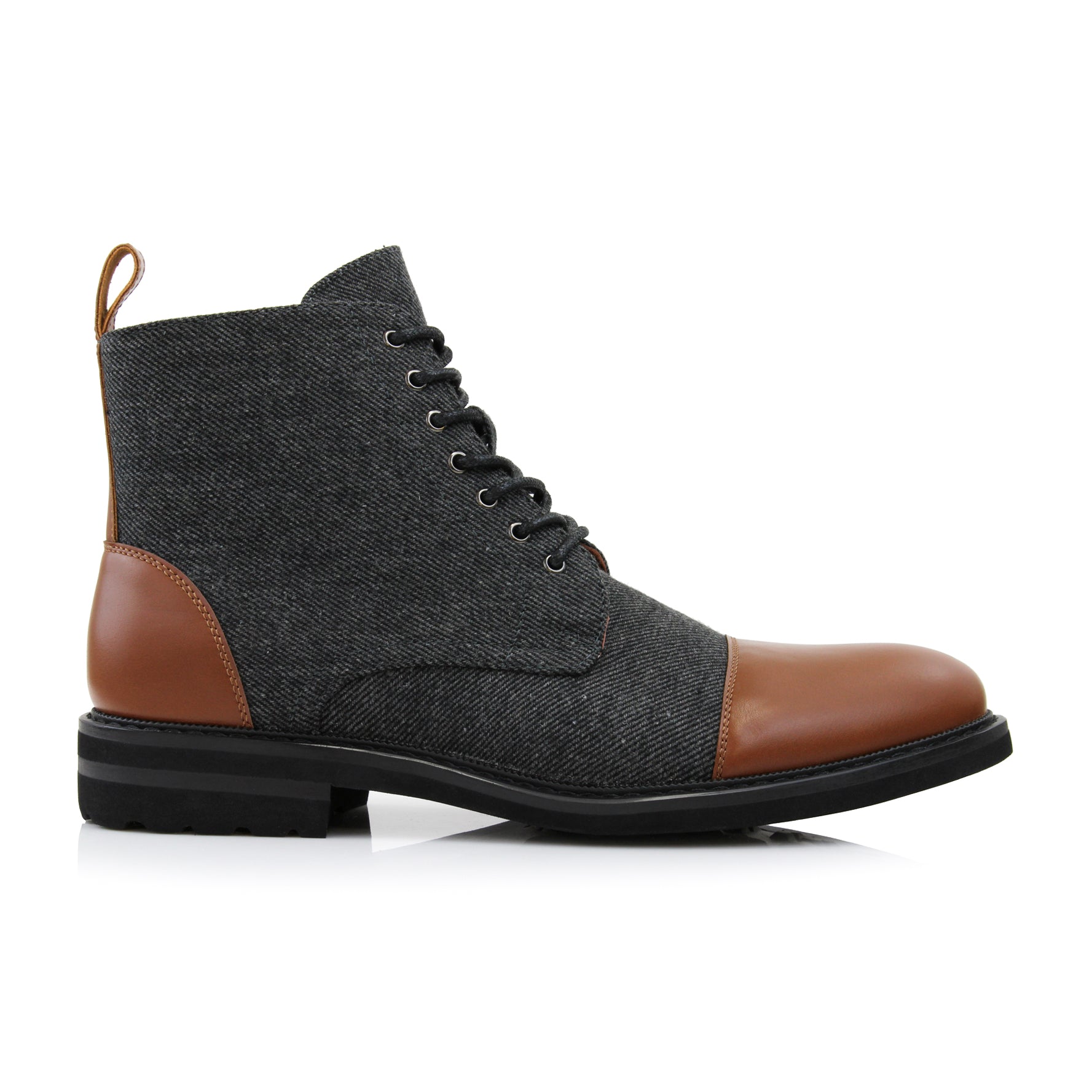 Duo-textured Woolen Derby Boots | Brooke by Polar Fox | Conal Footwear | Outer Side Angle View