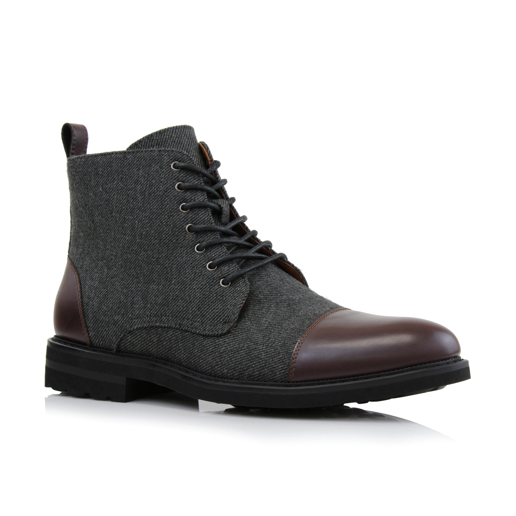 Duo-textured Woolen Derby Boots | Brooke by Polar Fox | Conal Footwear | Main Angle View