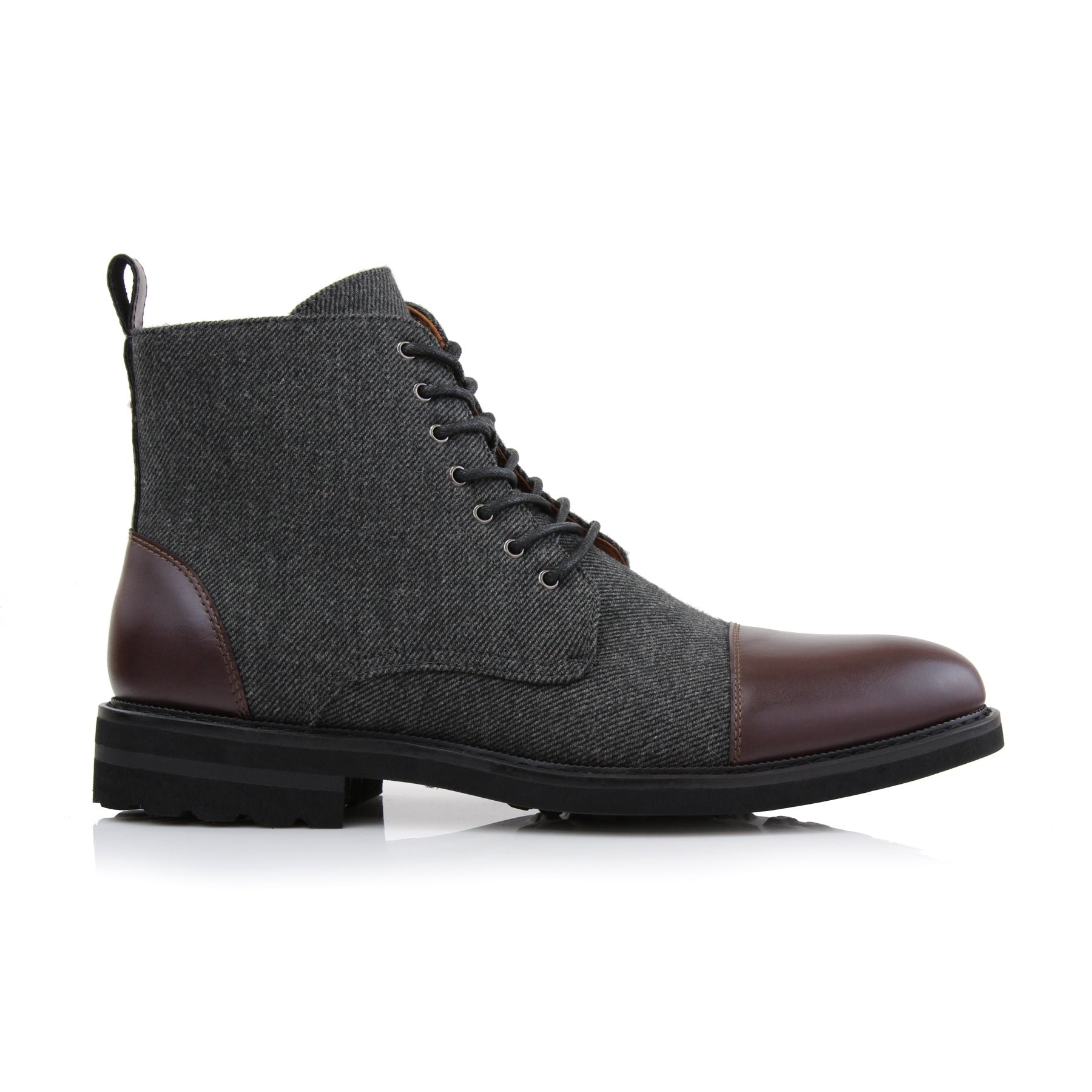 Duo-textured Woolen Derby Boots | Brooke by Polar Fox | Conal Footwear | Outer Side Angle View