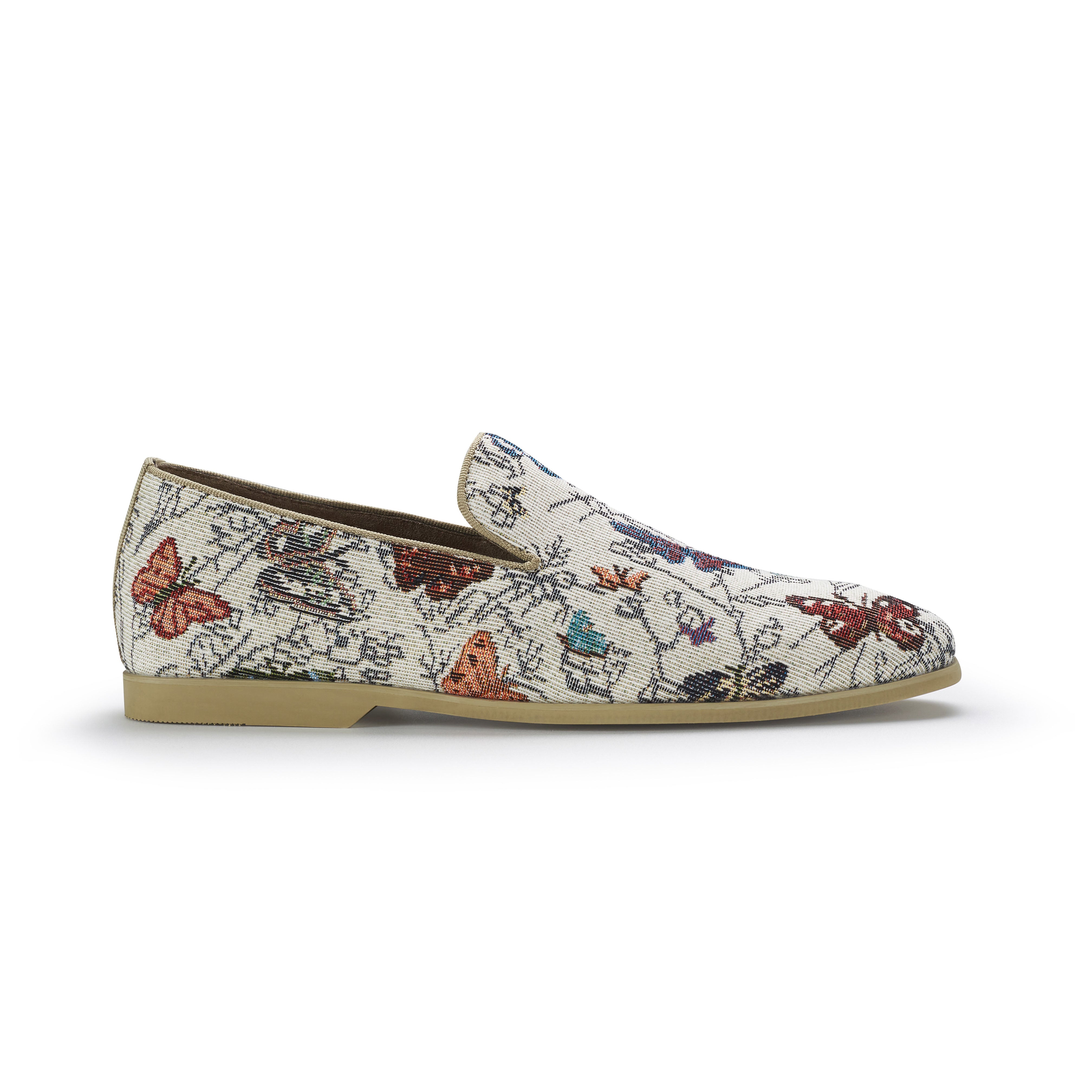 Men's Floral Canvas Wholecut Loafers | Cairo by Ferro Aldo | Conal Footwear | Outer Side Angle View
