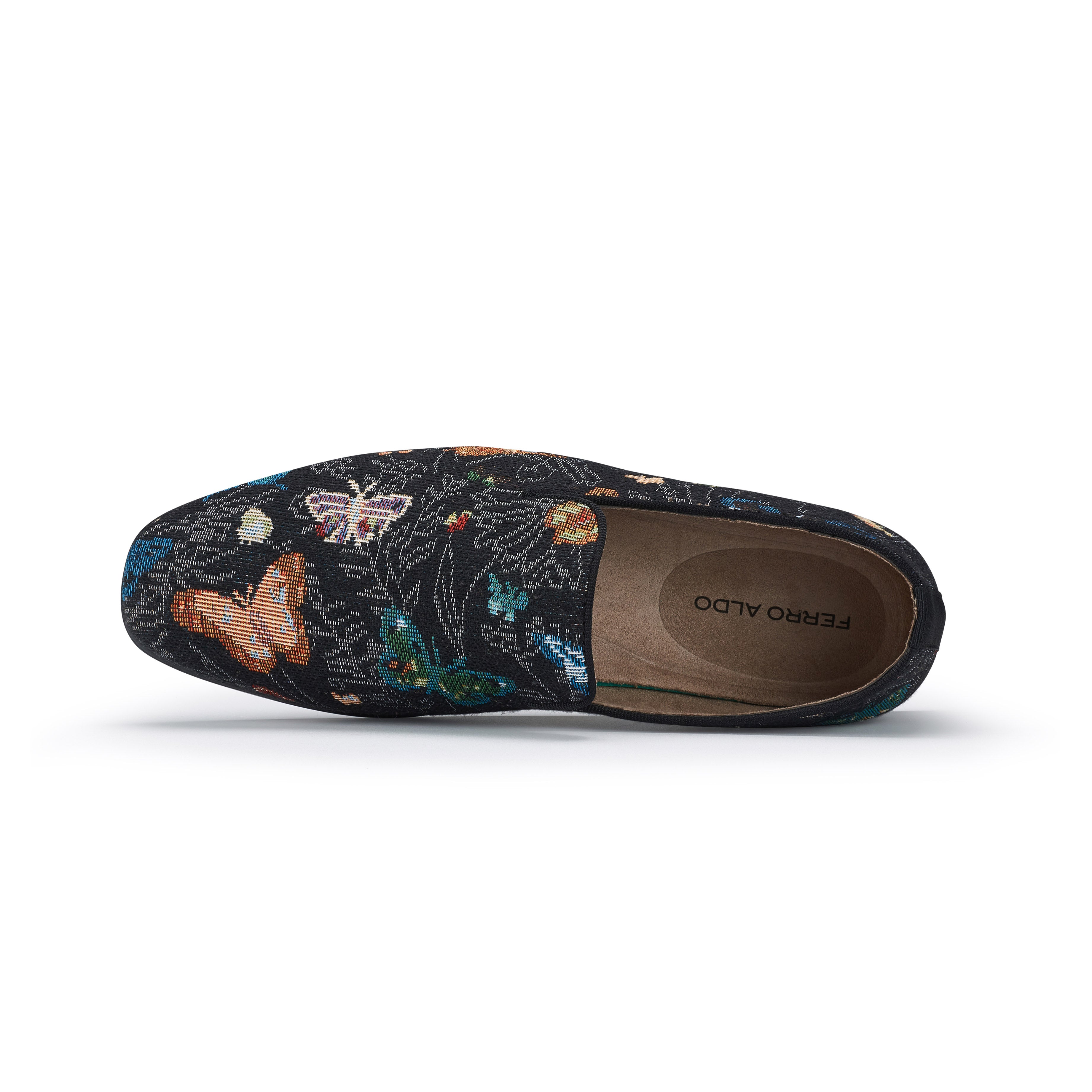 Men's Floral Canvas Wholecut Loafers | Cairo by Ferro Aldo | Conal Footwear | Top-Down Angle View