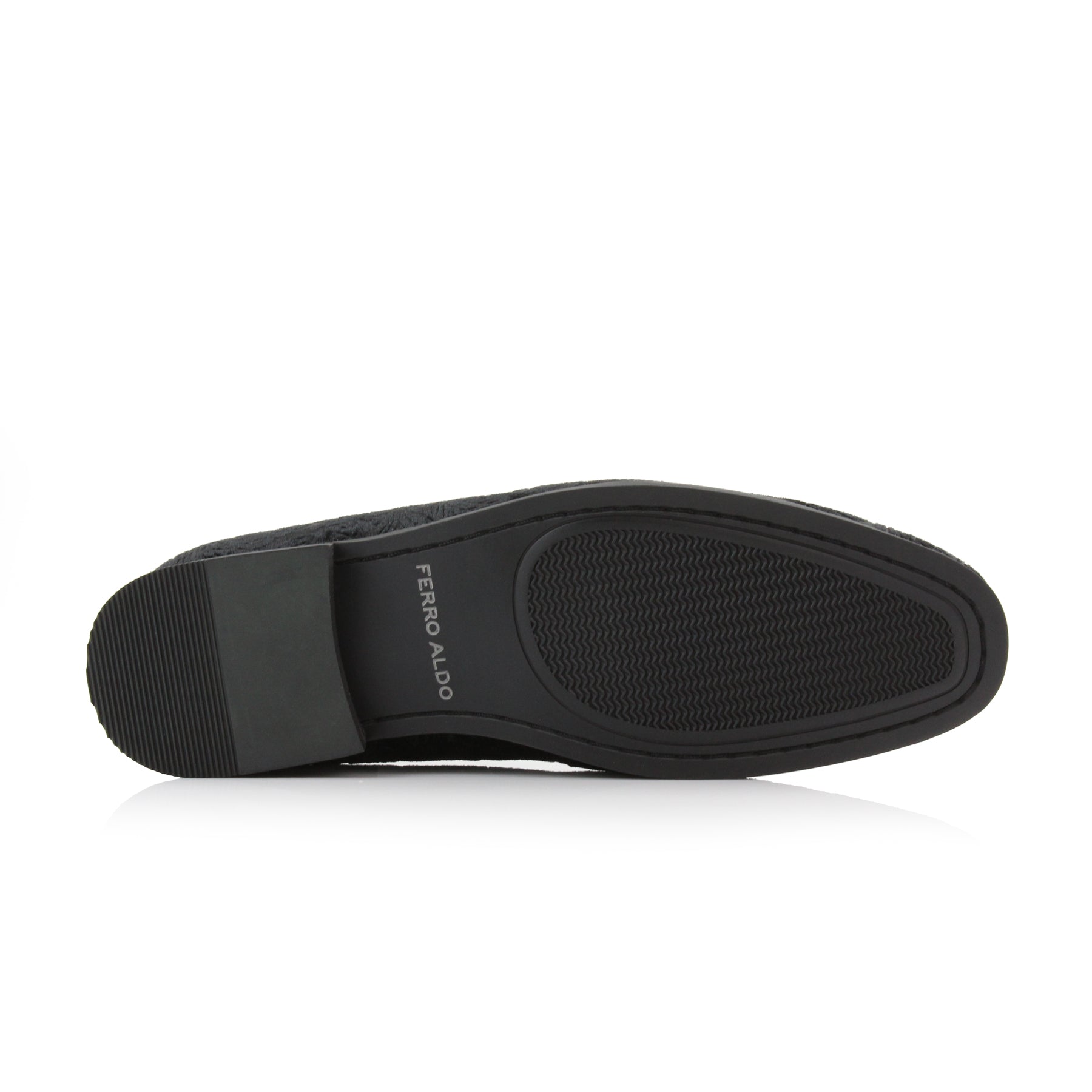 Embossed Wholecut Loafers | Clyde by Ferro Aldo | Conal Footwear | Bottom Sole Angle View