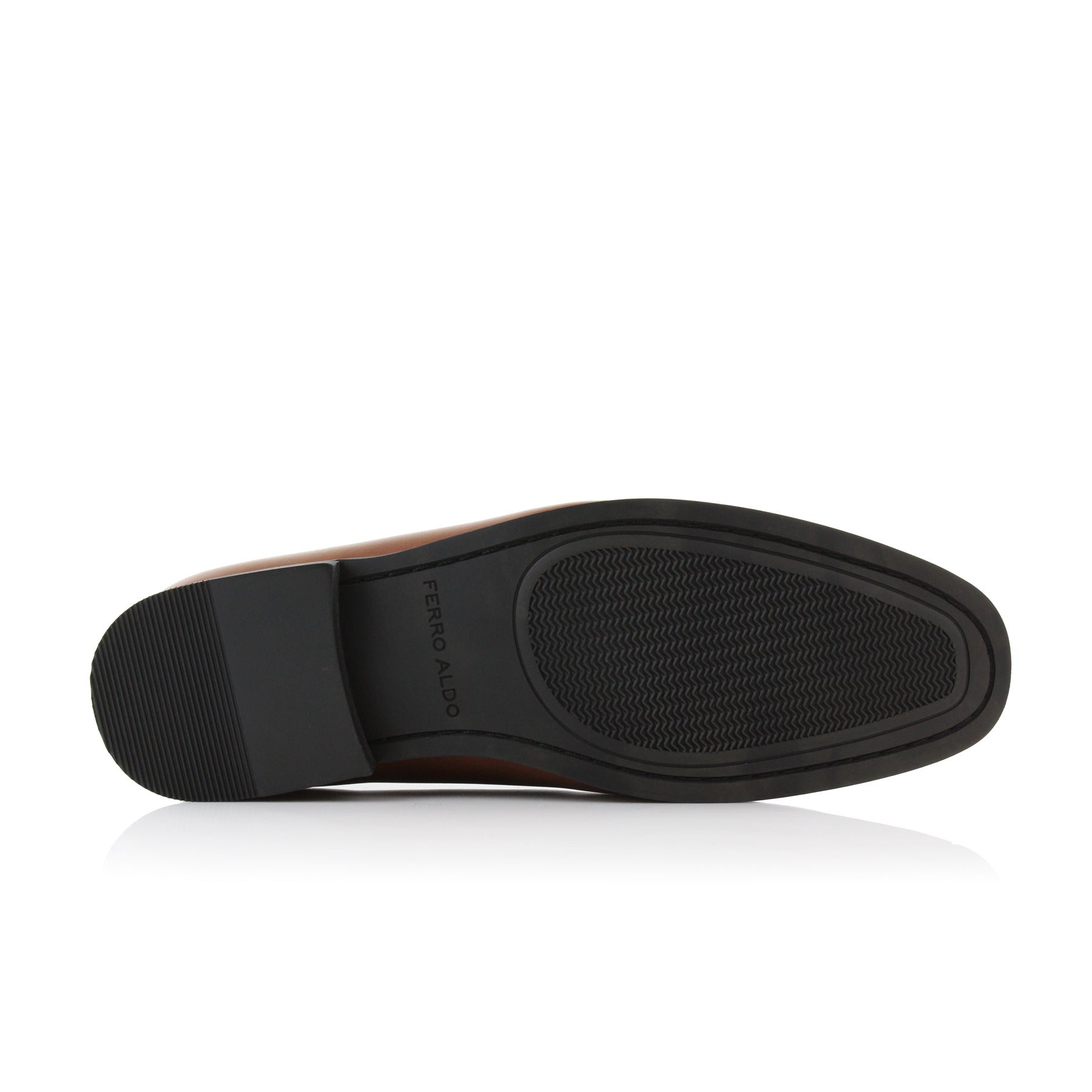 Burnished Wholecut Loafers | Clyde by Ferro Aldo | Conal Footwear | Bottom Sole Angle View