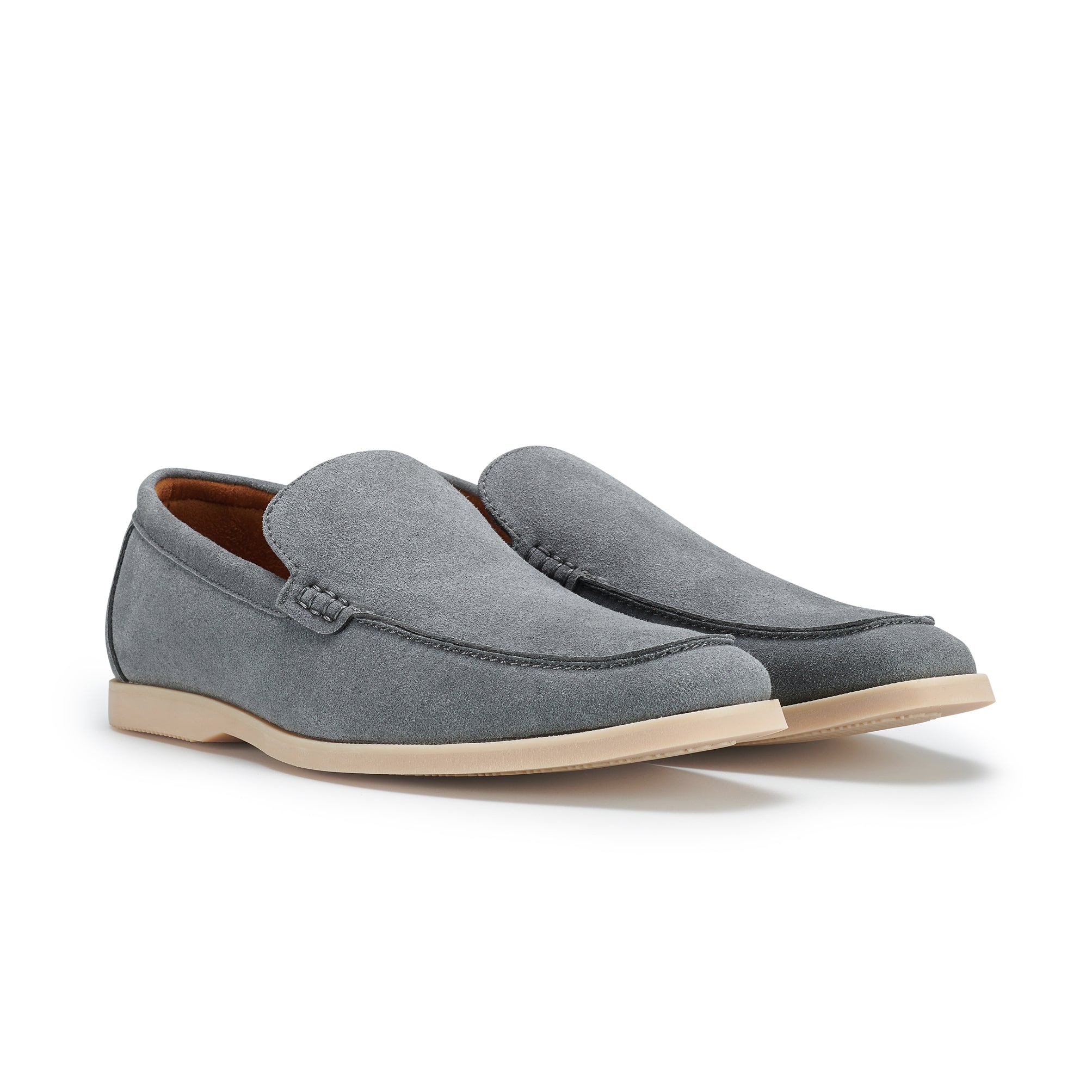 Men's Suede Moc-Toe Loafers | Daciel by Ferro Aldo | Conal Footwear | Paired Angle View