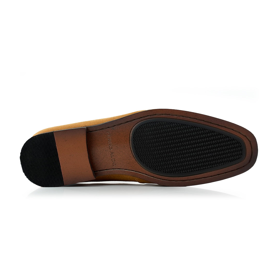 Minimalistic Synthetic Suede Loafers | Dale by Ferro Aldo | Conal Footwear | Bottom Sole Angle View