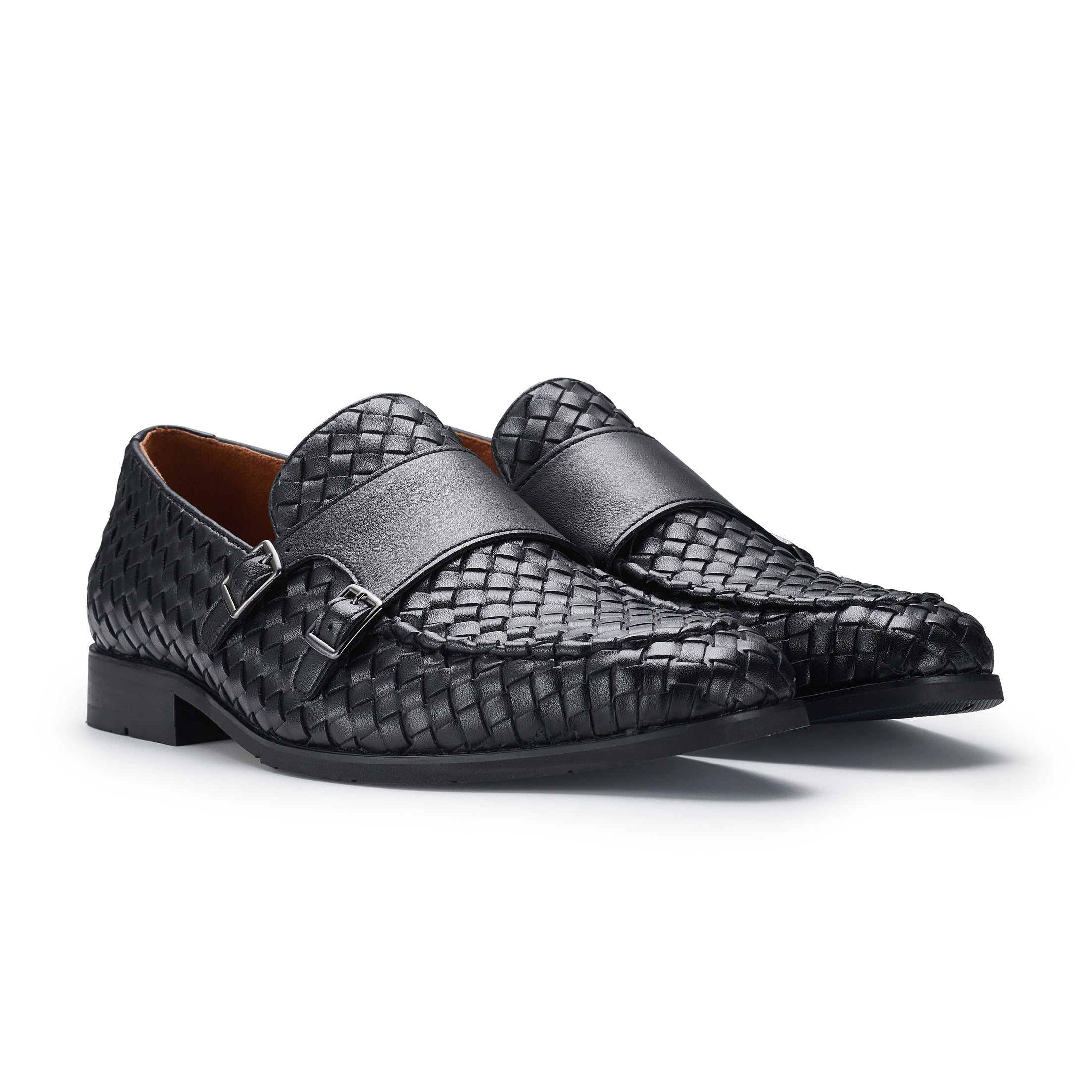 Men's Woven Monk Strap Loafers | Dangelo by Ferro Aldo | Conal Footwear | Paired Angle View