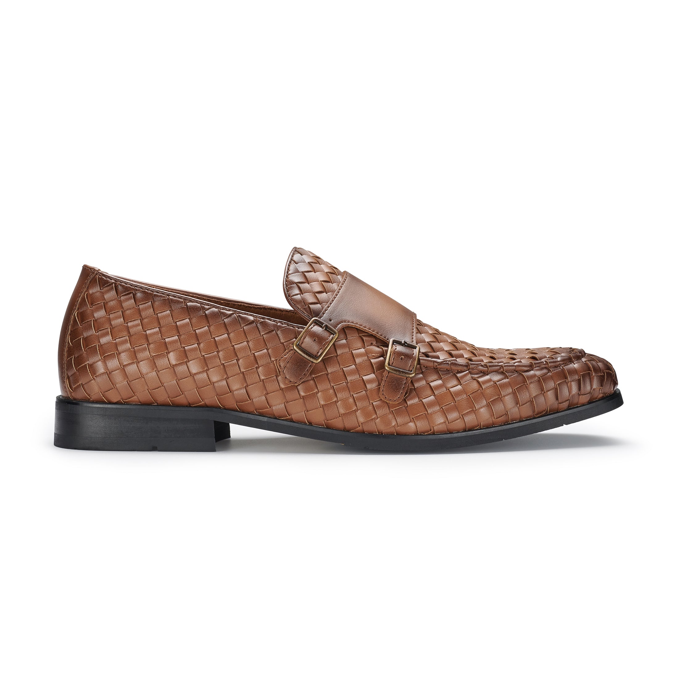 Men's Woven Monk Strap Loafers | Dangelo by Ferro Aldo | Conal Footwear | Outer Side Angle View