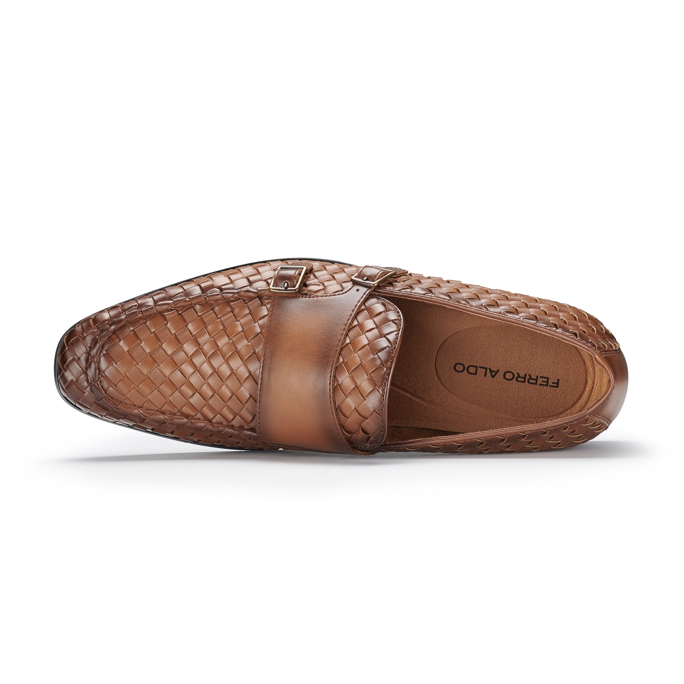 Men's Woven Monk Strap Loafers | Dangelo by Ferro Aldo | Conal Footwear | Top-Down Angle View