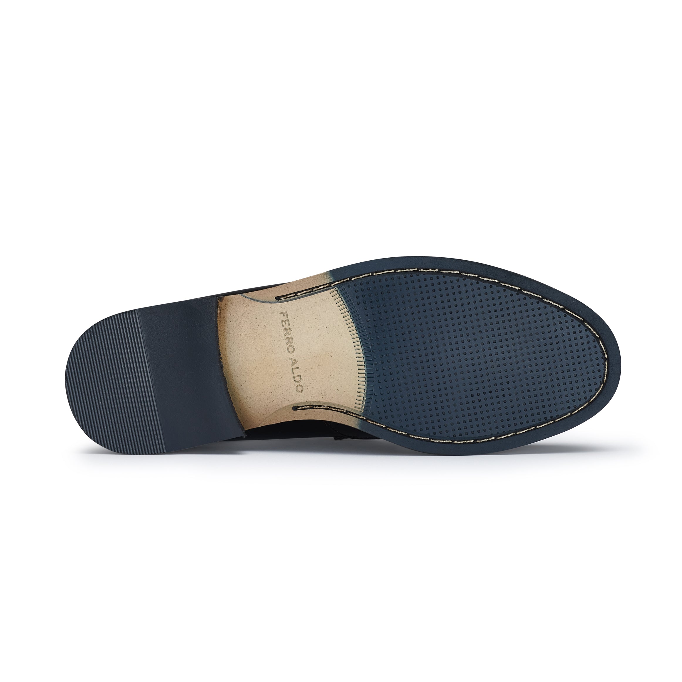 Men's Glossy Horsebit Loafer | Dax by Ferro Aldo | Conal Footwear | Bottom Sole Angle View