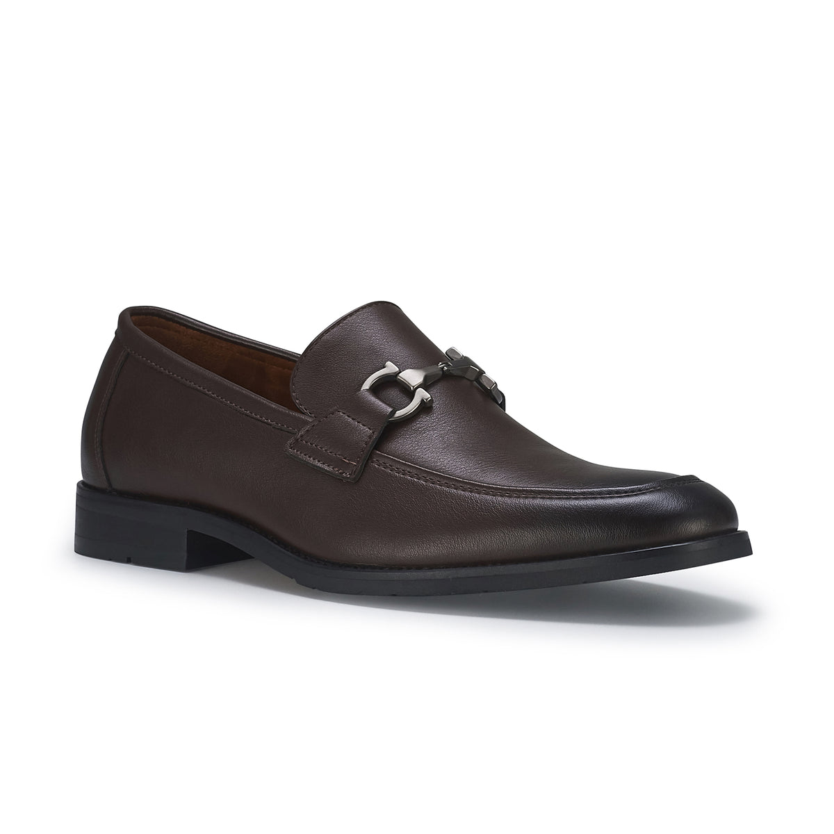 Gray, leather loafers with buckle. Shop Men main image 3
