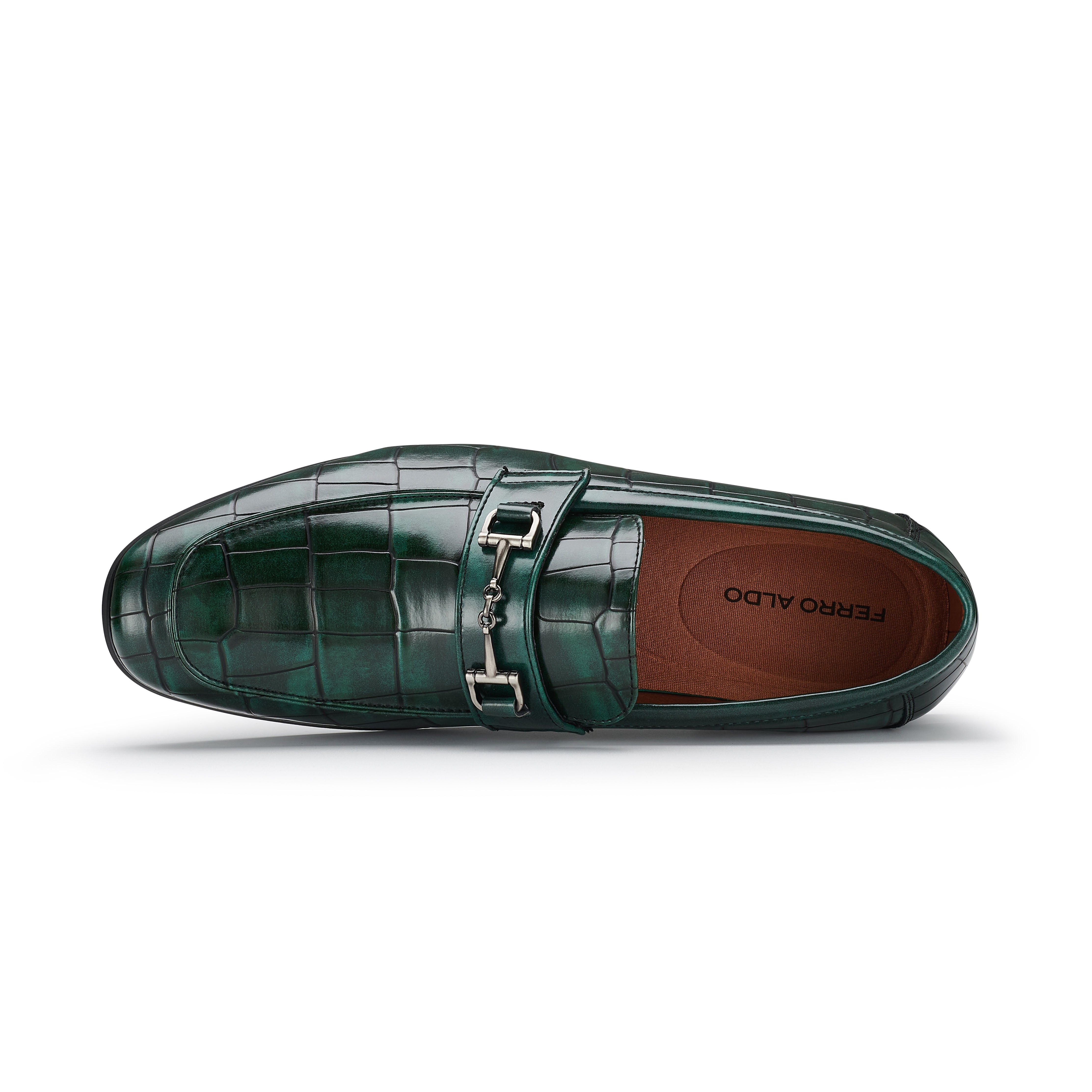 Men's Alligator-Embossed Loafers | Declan by Ferro Aldo | Conal Footwear | Top-Down Angle View