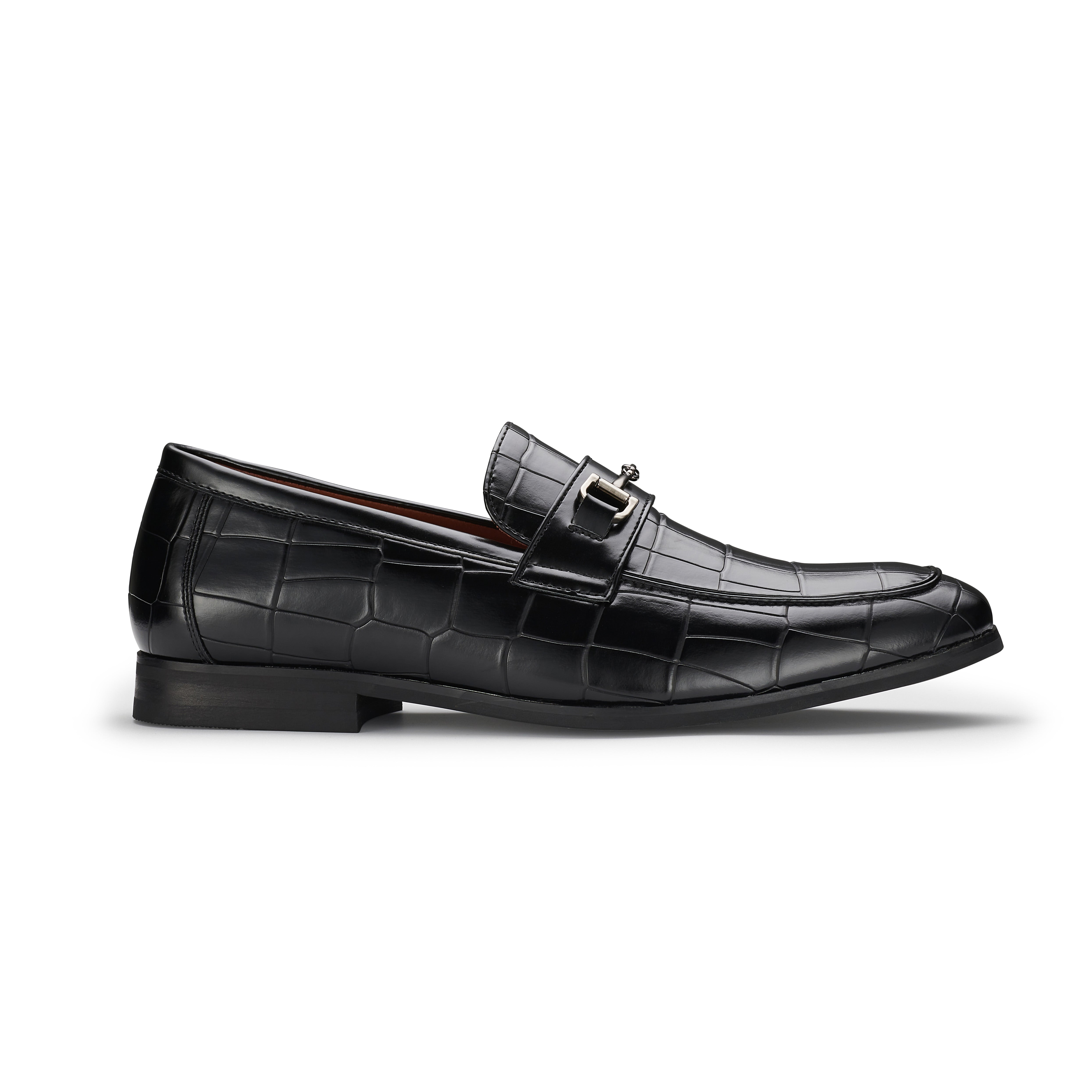 Men's Alligator-Embossed Loafers | Declan by Ferro Aldo | Conal Footwear | Outer Side Angle View