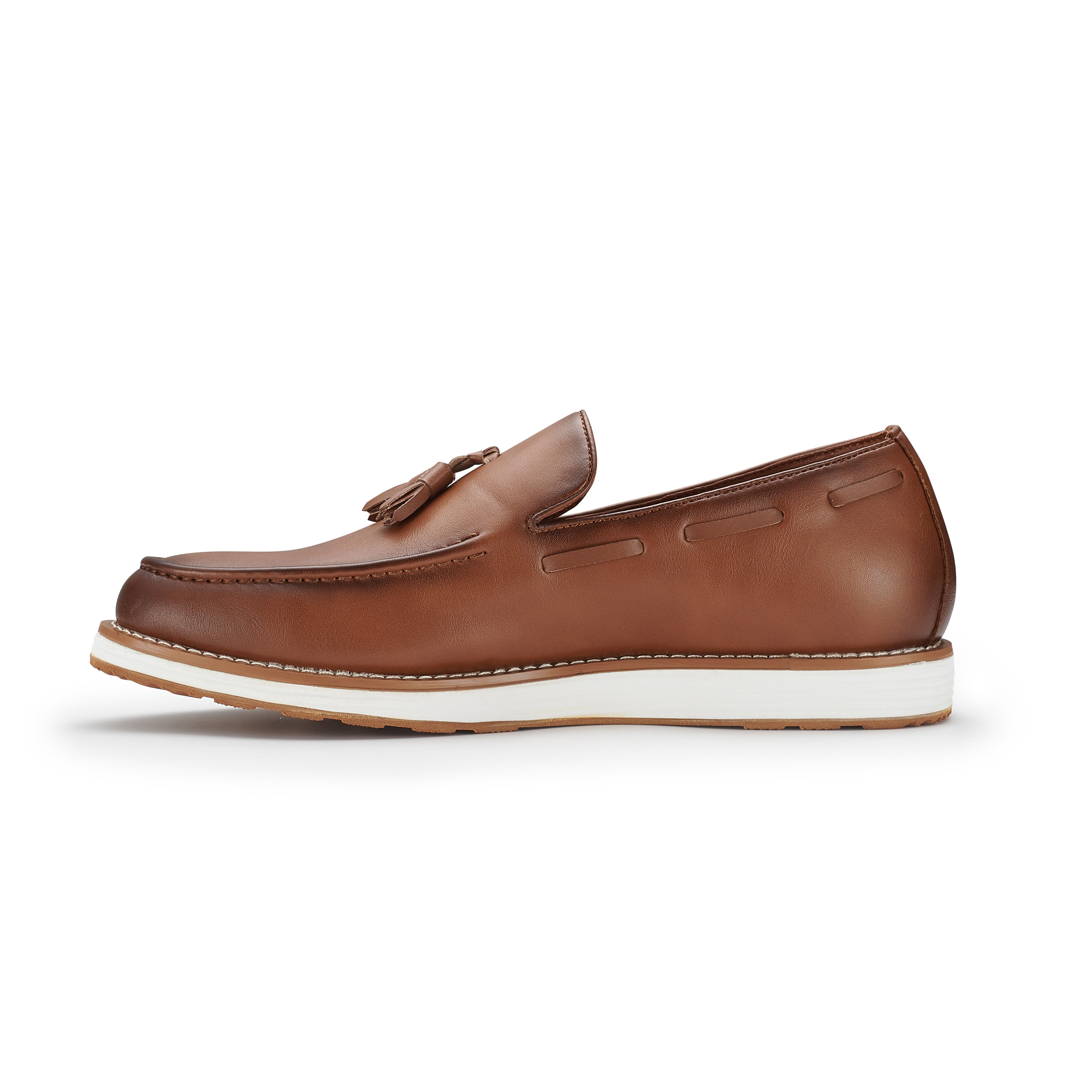 Men's Moc-Toe Penny Loafers with Tassels Accent | Delbert by Ferro Aldo | Conal Footwear | Inner Side Angle View
