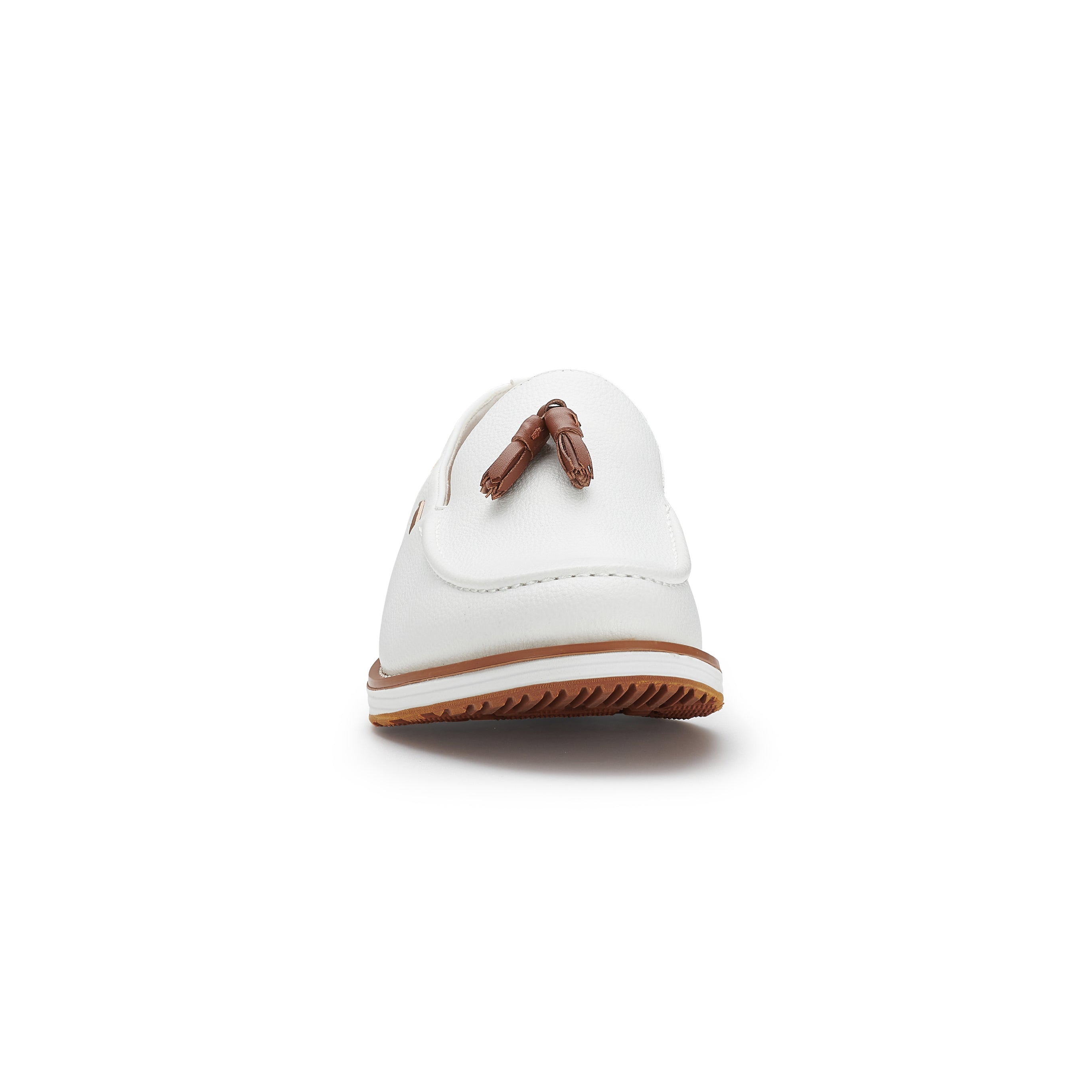 Men's Moc-Toe Penny Loafers with Tassels Accent | Delbert by Ferro Aldo | Conal Footwear | Front Angle View
