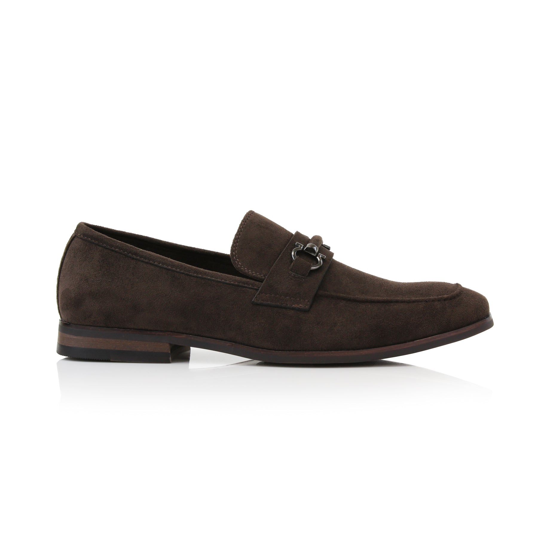 Metal Buckle Suede Loafers | Demitri by Ferro Aldo | Conal Footwear | Outer Side Angle View