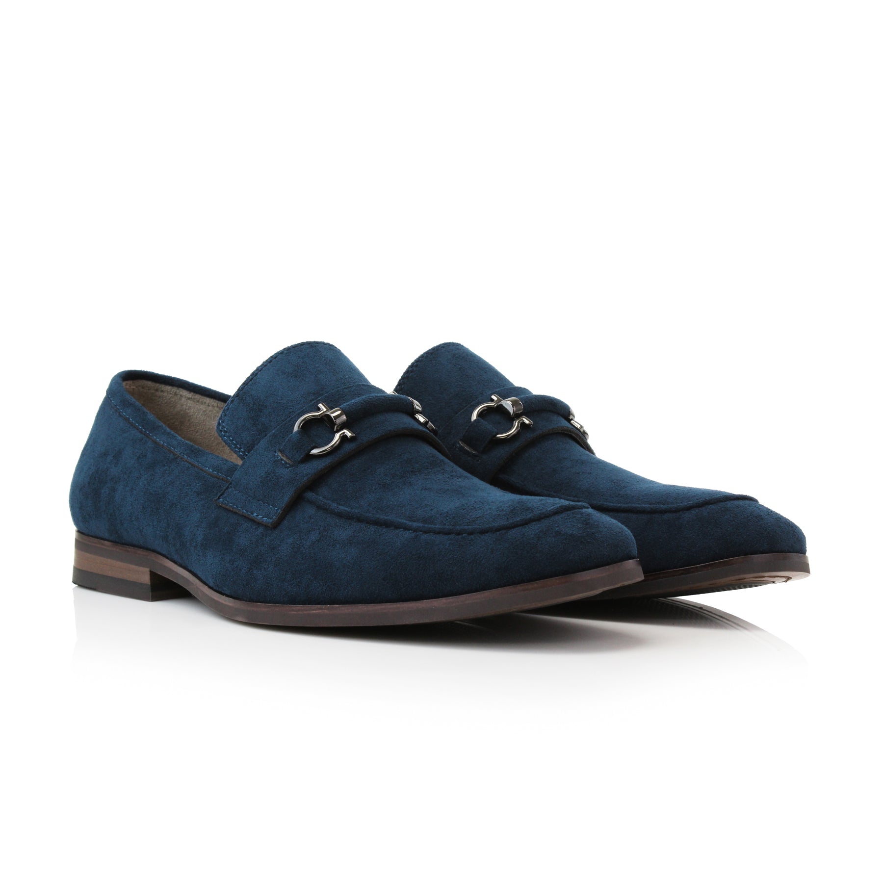 Metal Buckle Suede Loafers | Demitri by Ferro Aldo | Conal Footwear | Paired Angle View