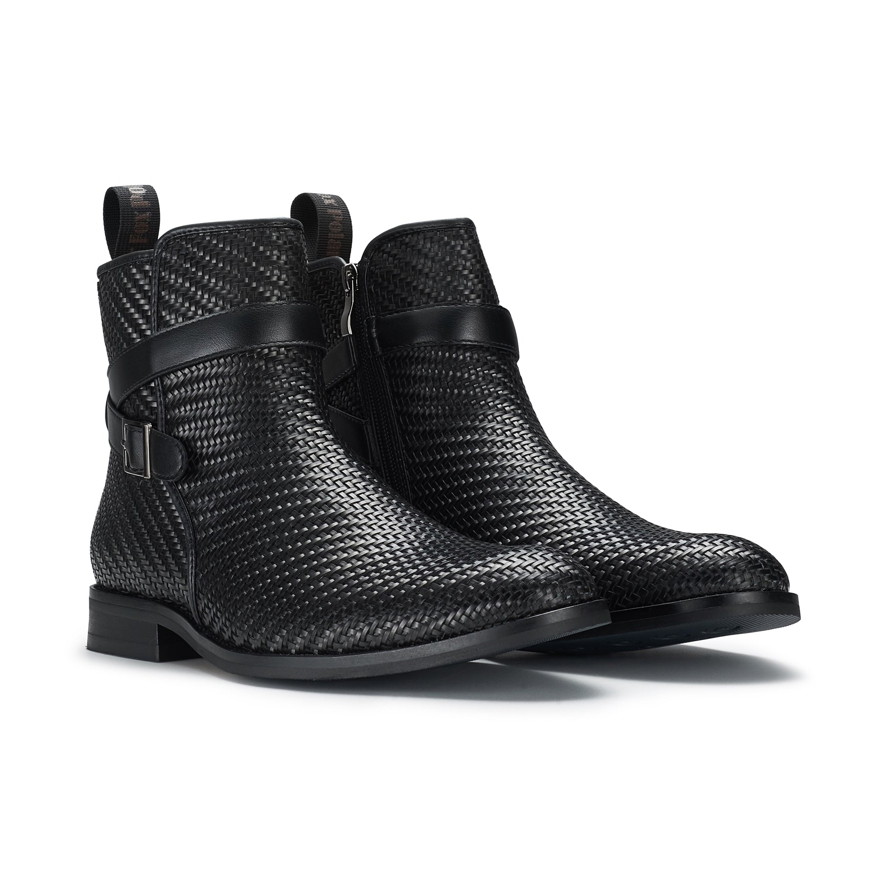 Strapped Woven Chelsea Boots | Derrick by Polar Fox | Conal Footwear | Paired Angle View