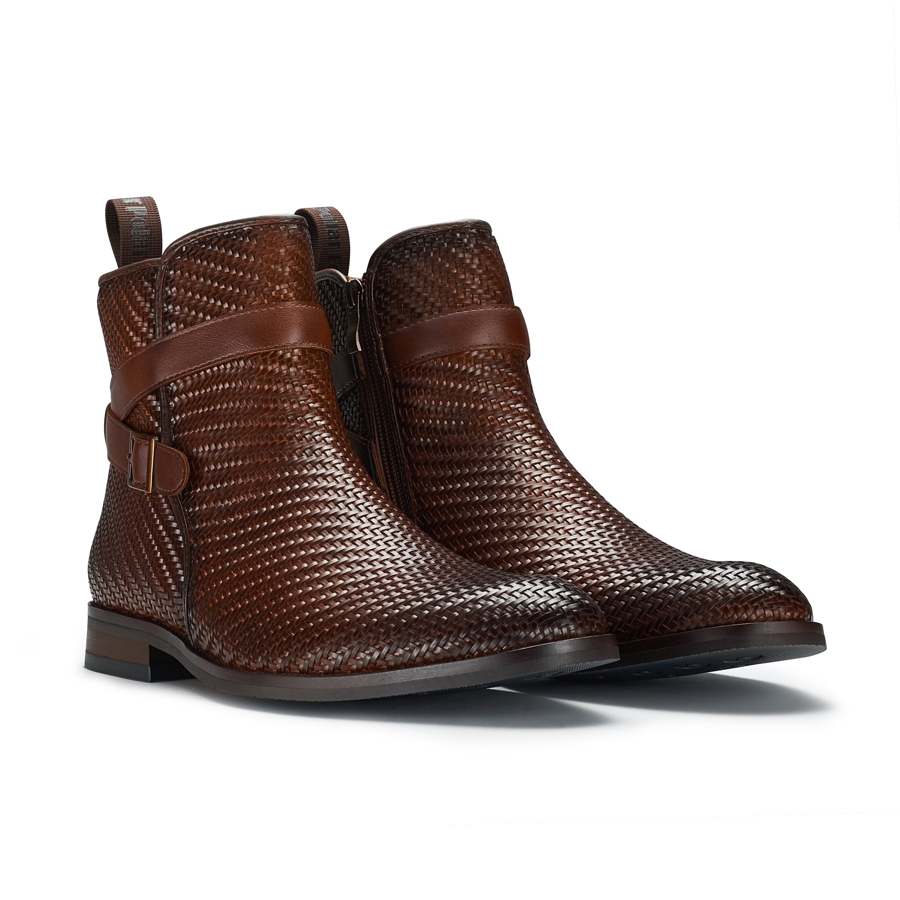 Strapped Woven Chelsea Boots | Derrick by Polar Fox | Conal Footwear | Paired Angle View