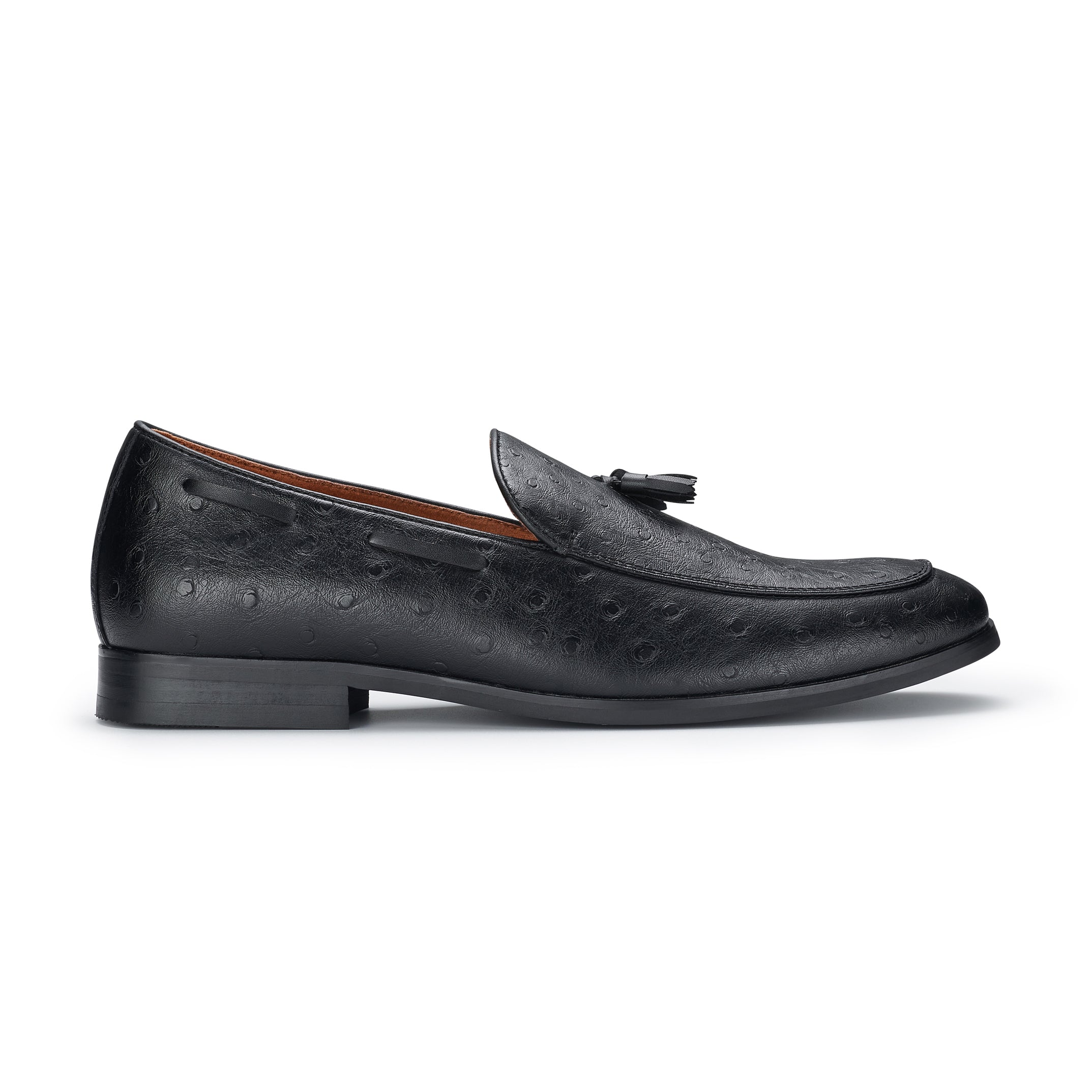 Men's Faux Ostrich Leather Loafers | Desian by Ferro Aldo | Conal Footwear | Outer Side Angle View