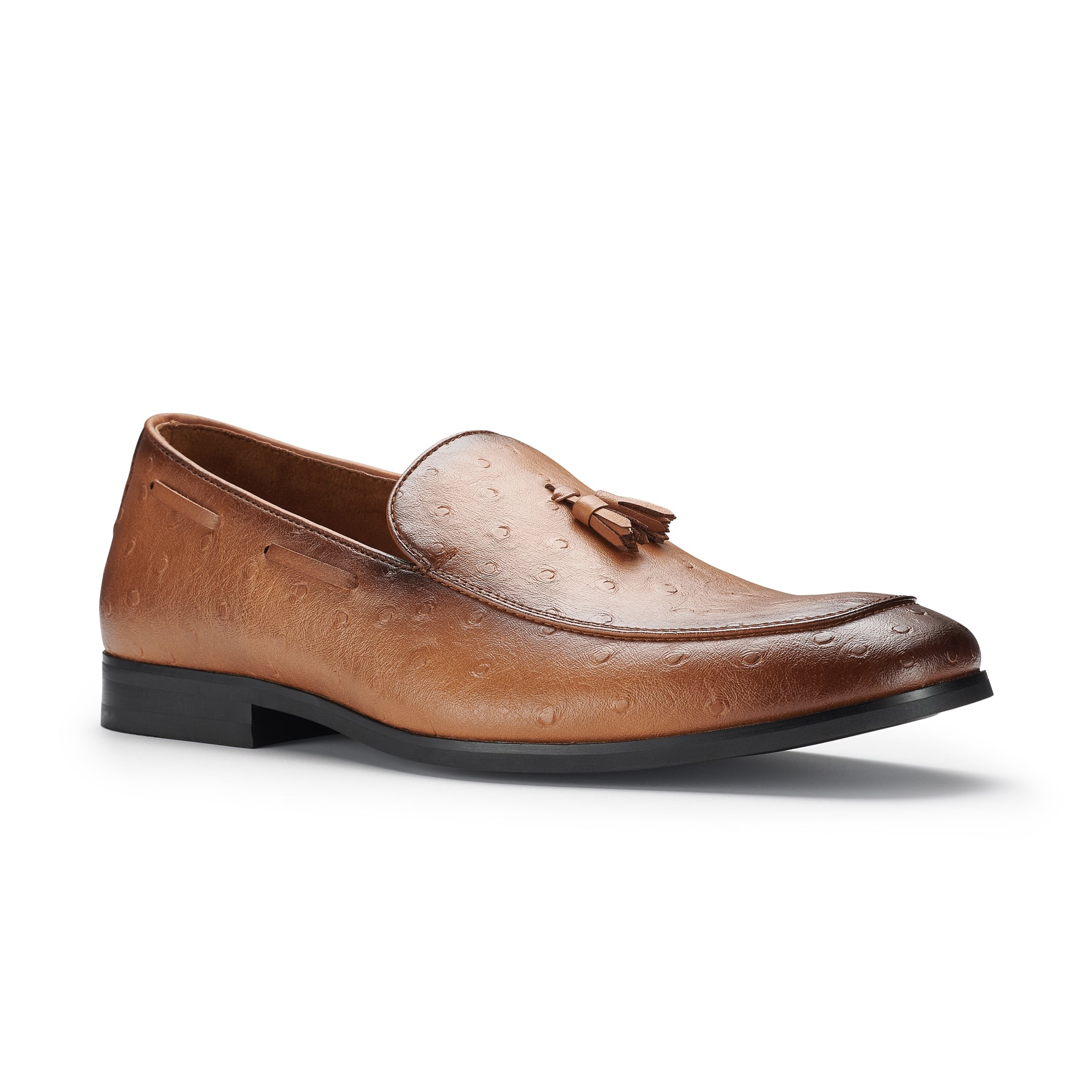 Men's Faux Ostrich Leather Loafers | Desian by Ferro Aldo | Conal Footwear | Main Angle View