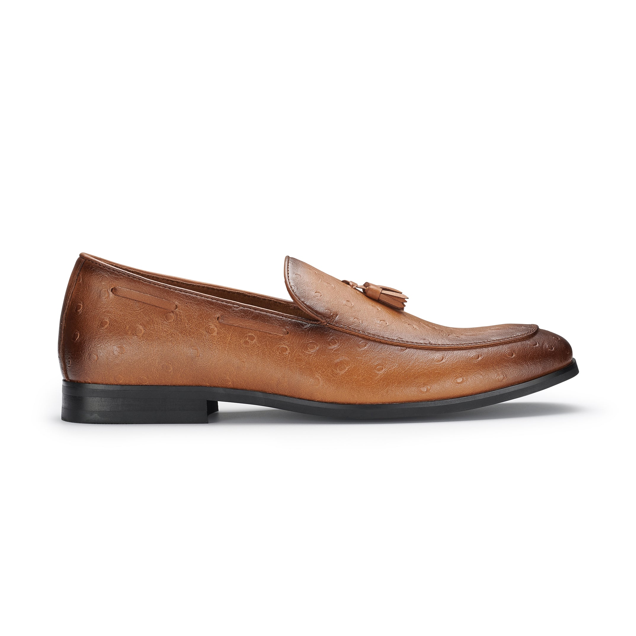 Men's Faux Ostrich Leather Loafers | Desian by Ferro Aldo | Conal Footwear | Outer Side Angle View