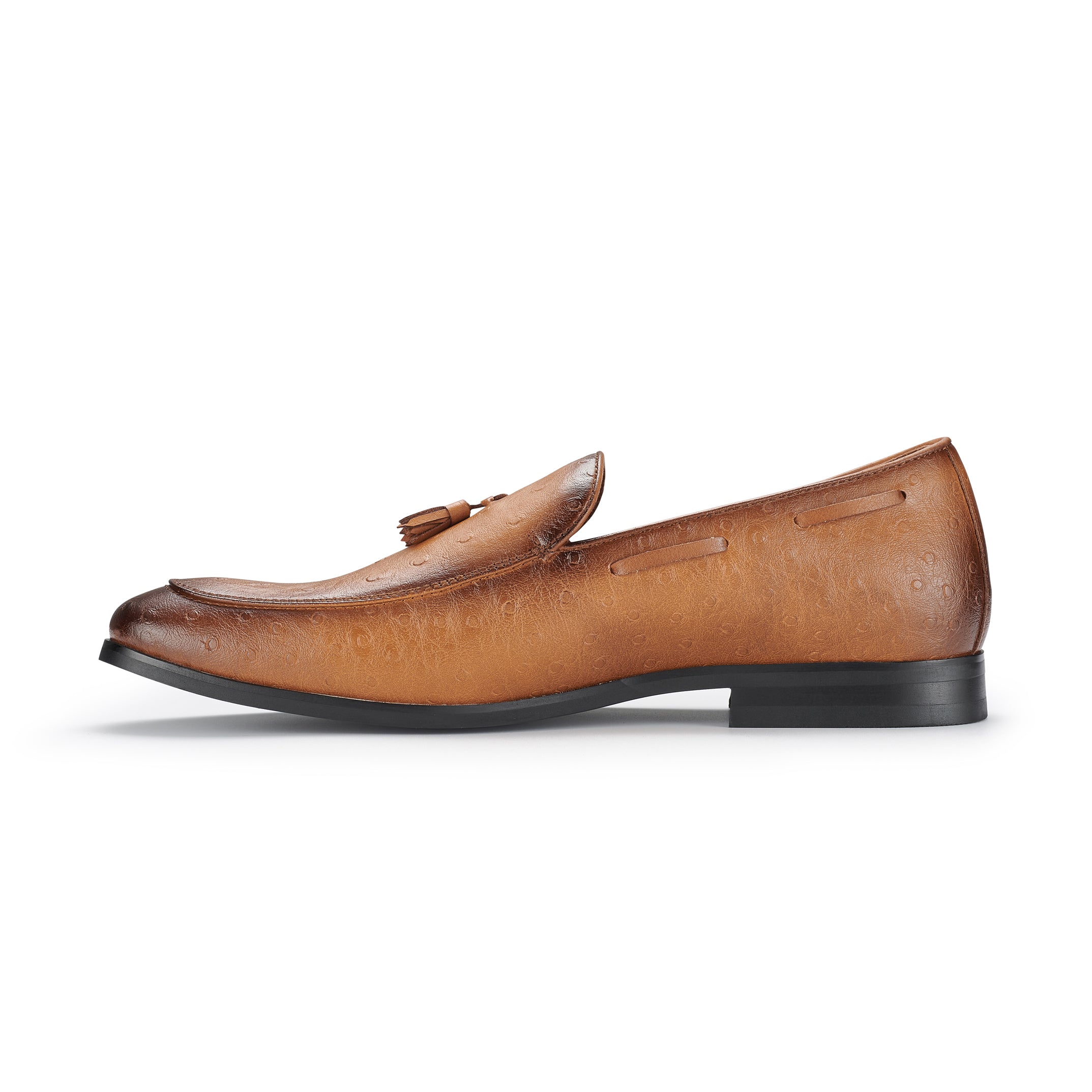 Men's Faux Ostrich Leather Loafers | Desian by Ferro Aldo | Conal Footwear | Inner Side Angle View
