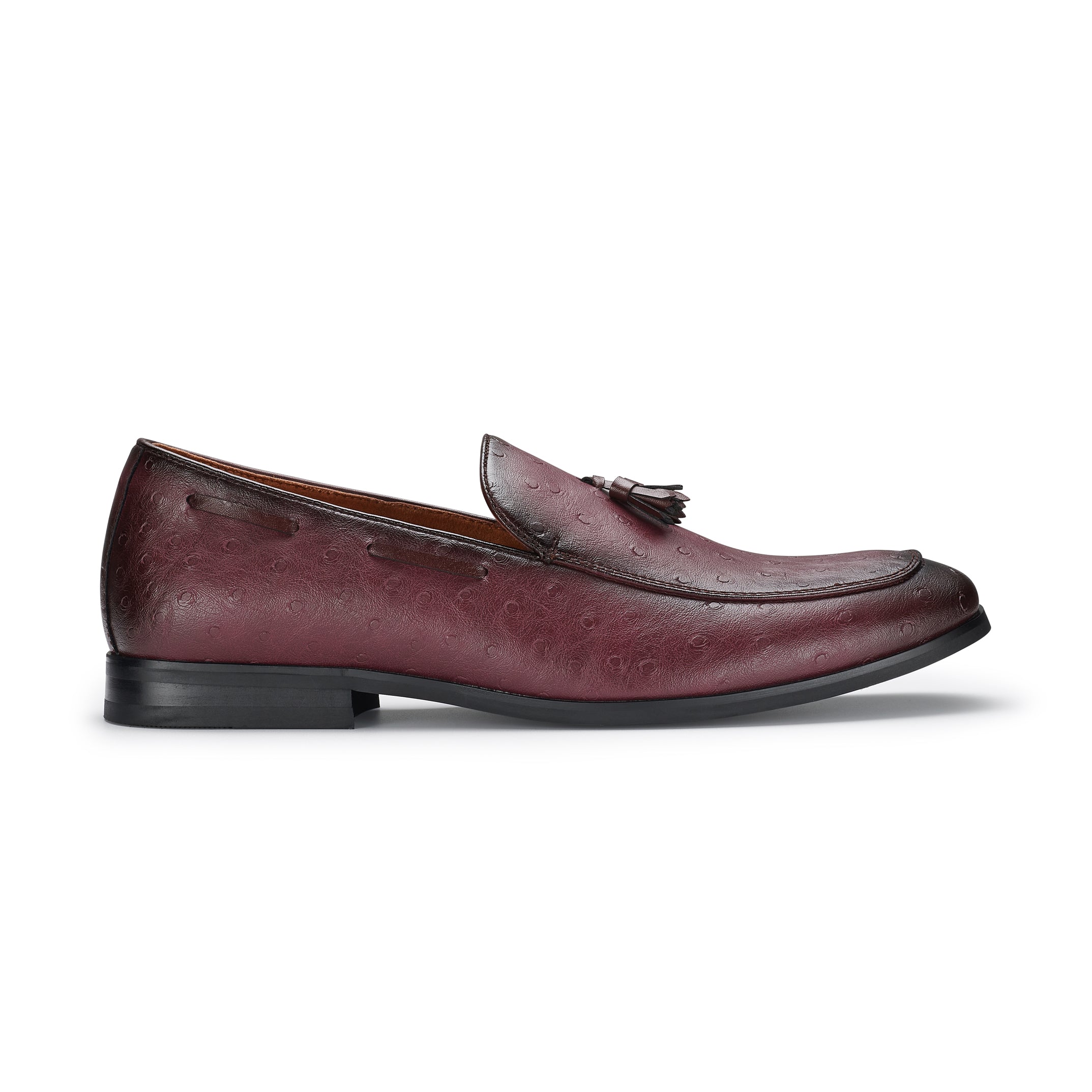 Men's Faux Ostrich Leather Loafers | Desian by Ferro Aldo | Conal Footwear | Outer Side Angle View