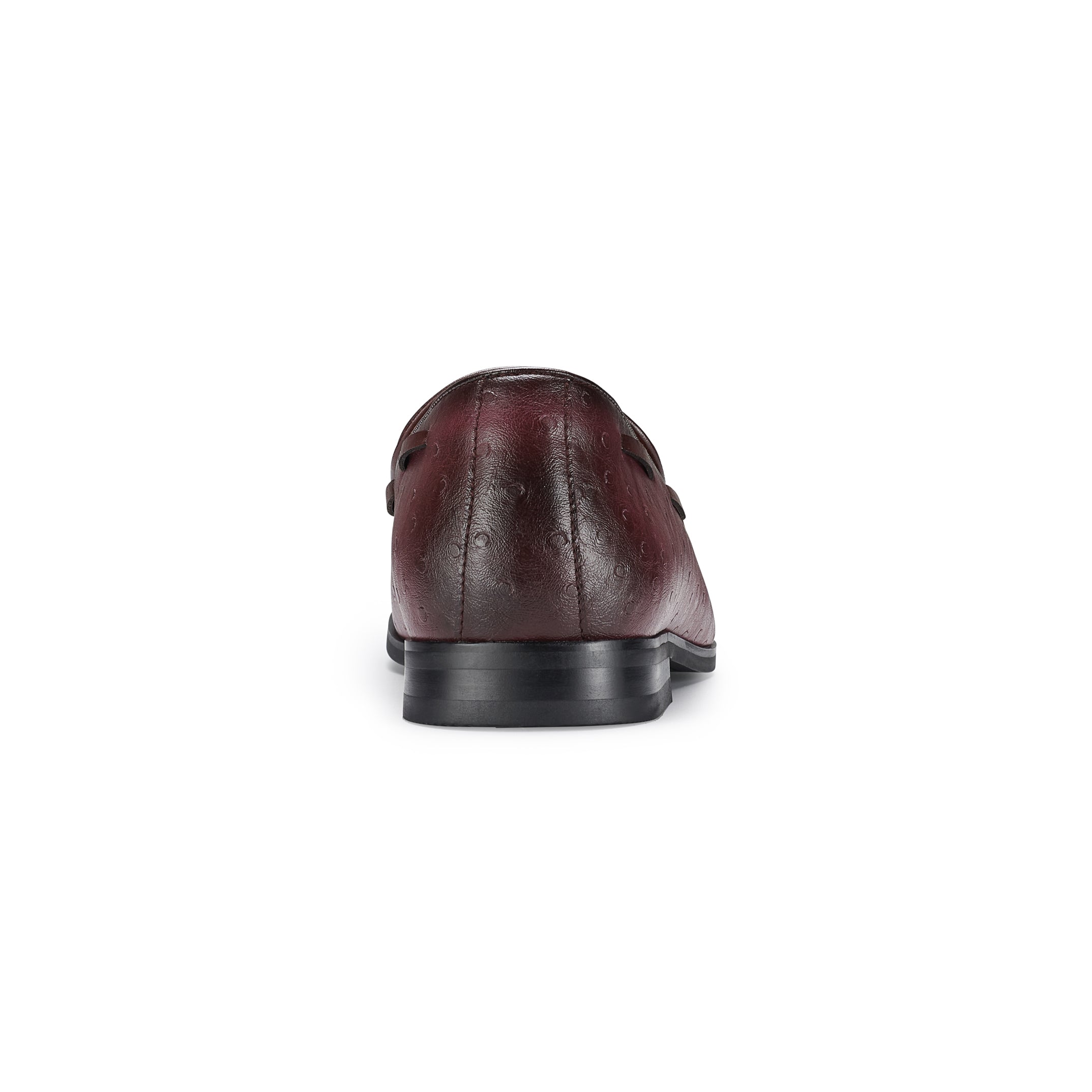 Men's Faux Ostrich Leather Loafers | Desian by Ferro Aldo | Conal Footwear | Back Angle View