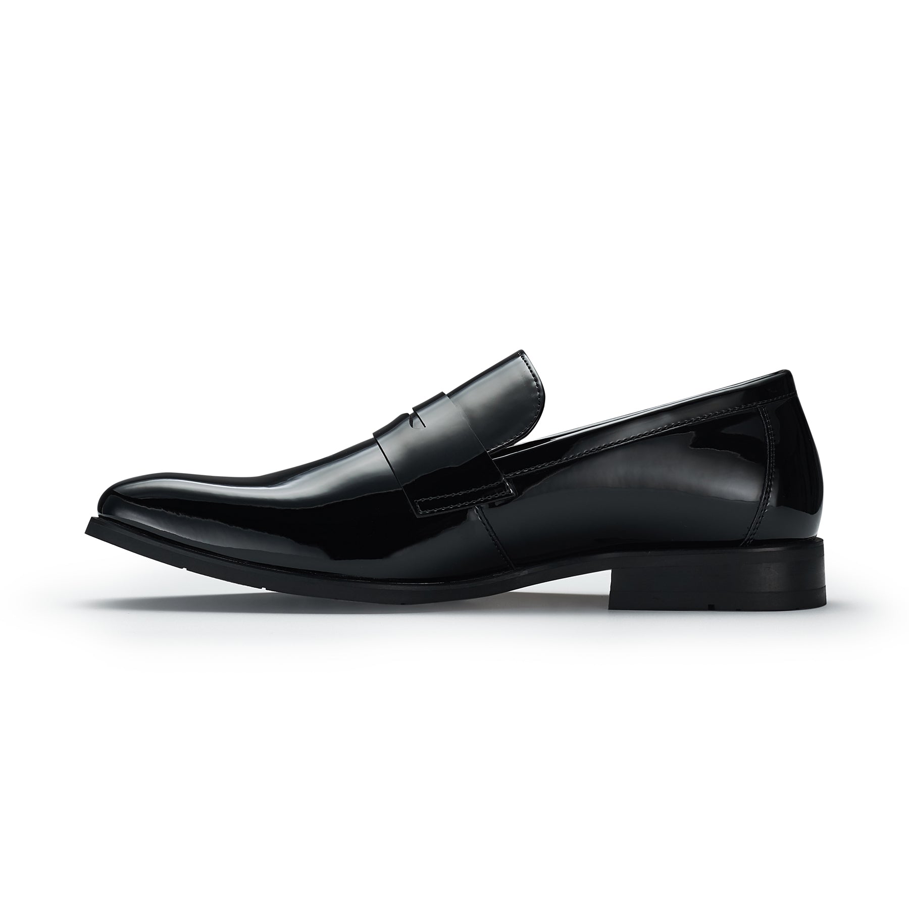 Men's Synthetic Patent Leather Penny Loafers | Devin by Ferro Aldo | Conal Footwear | Inner Side Angle View