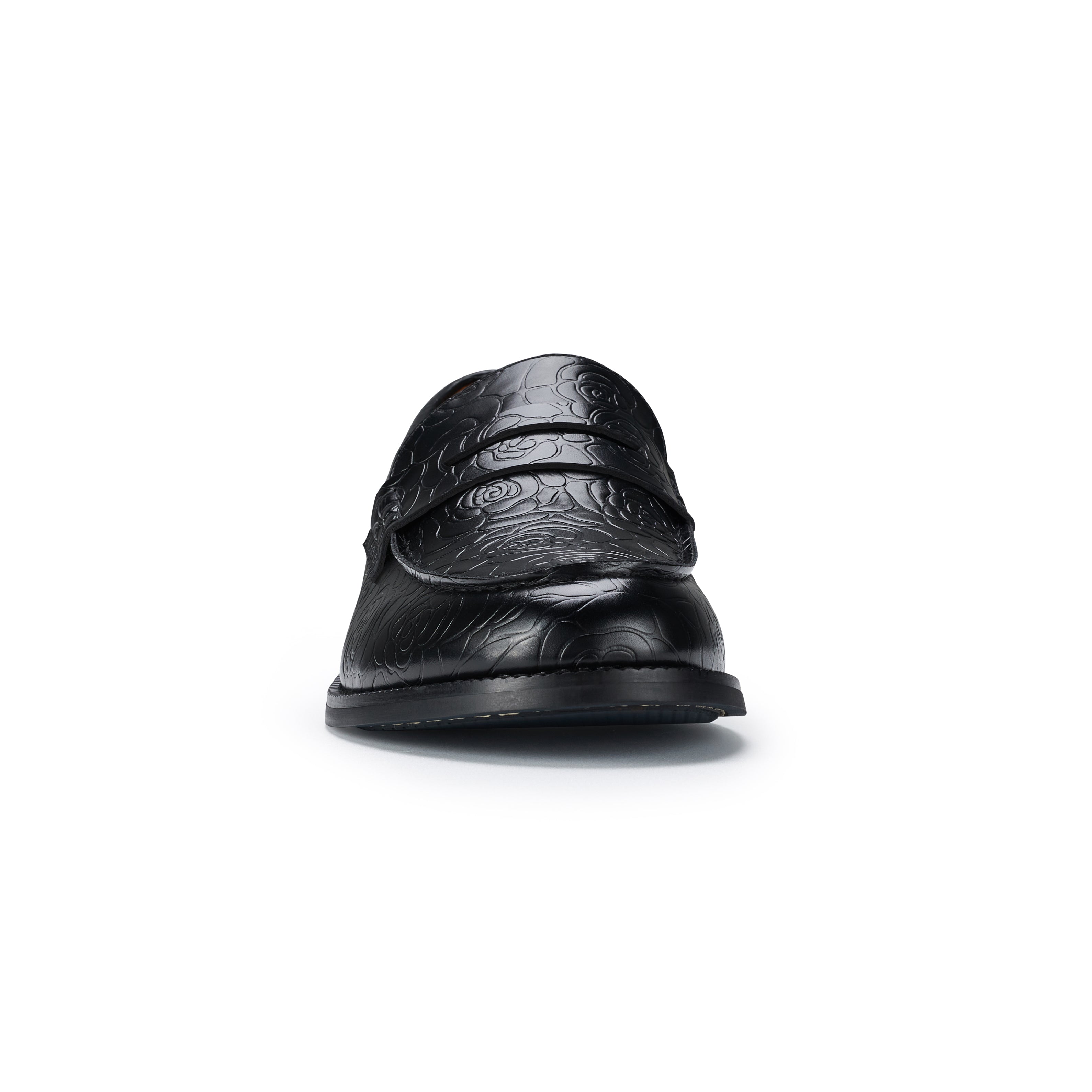 Synthetic Leather Floral Loafers | Douglas by Ferro Aldo | Conal Footwear | Front Angle View