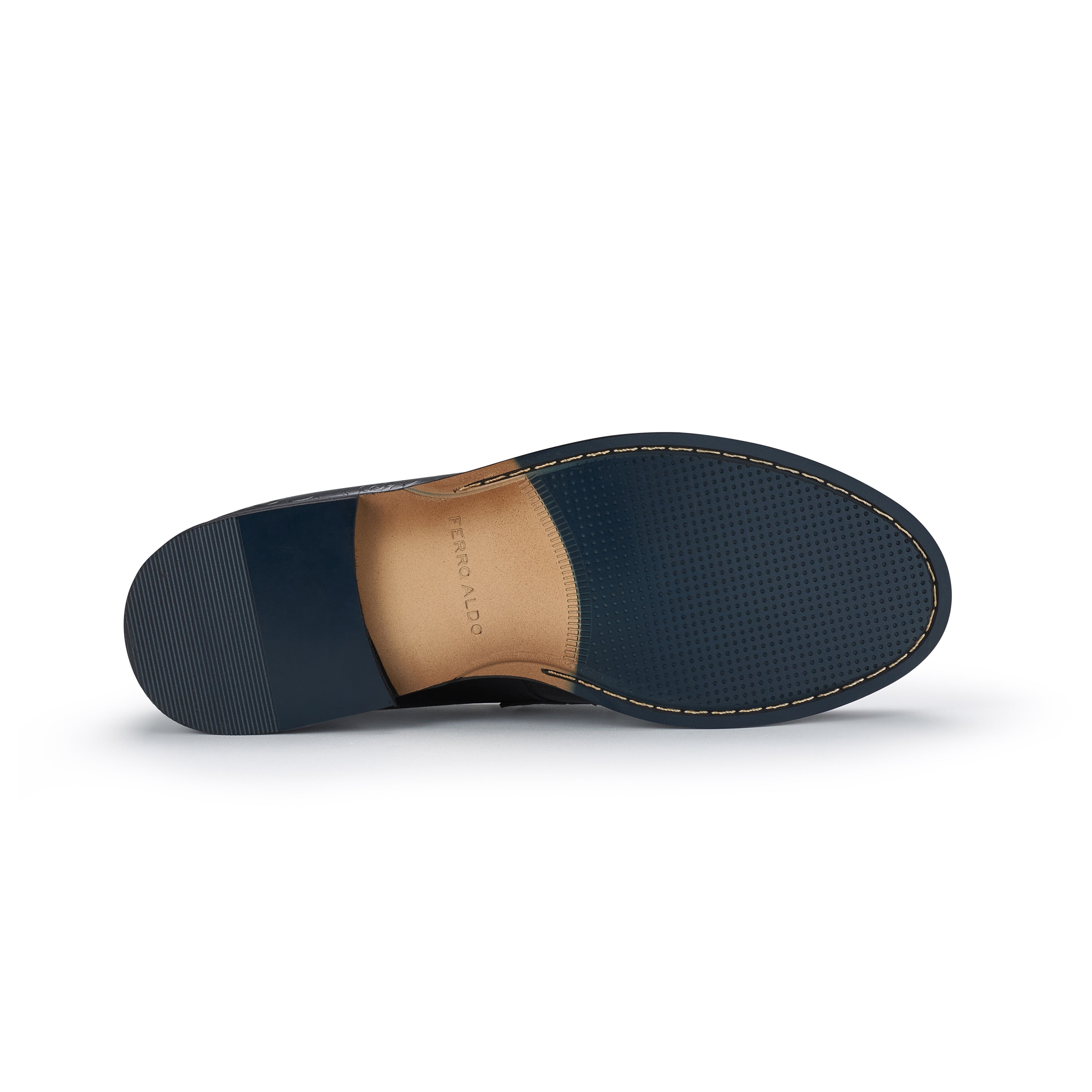 Synthetic Leather Floral Loafers | Douglas by Ferro Aldo | Conal Footwear | Bottom Sole Angle View