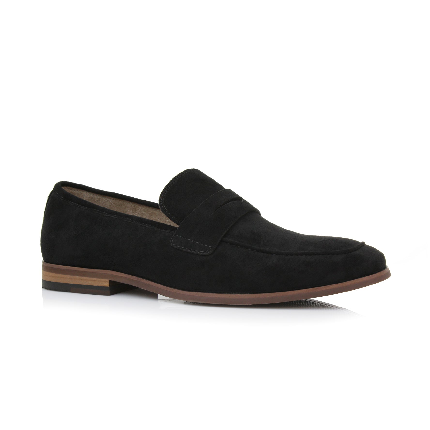 Ferro Aldo Dylan MFA19671 Classic Moc-Toe Penny Loafers for Men, in Black Suede, Men's Size 7 Ferro Aldo Dylan MFA19671 Classic Moc-Toe Penny Loafers for Men, in Black Suede, Men's Size 7