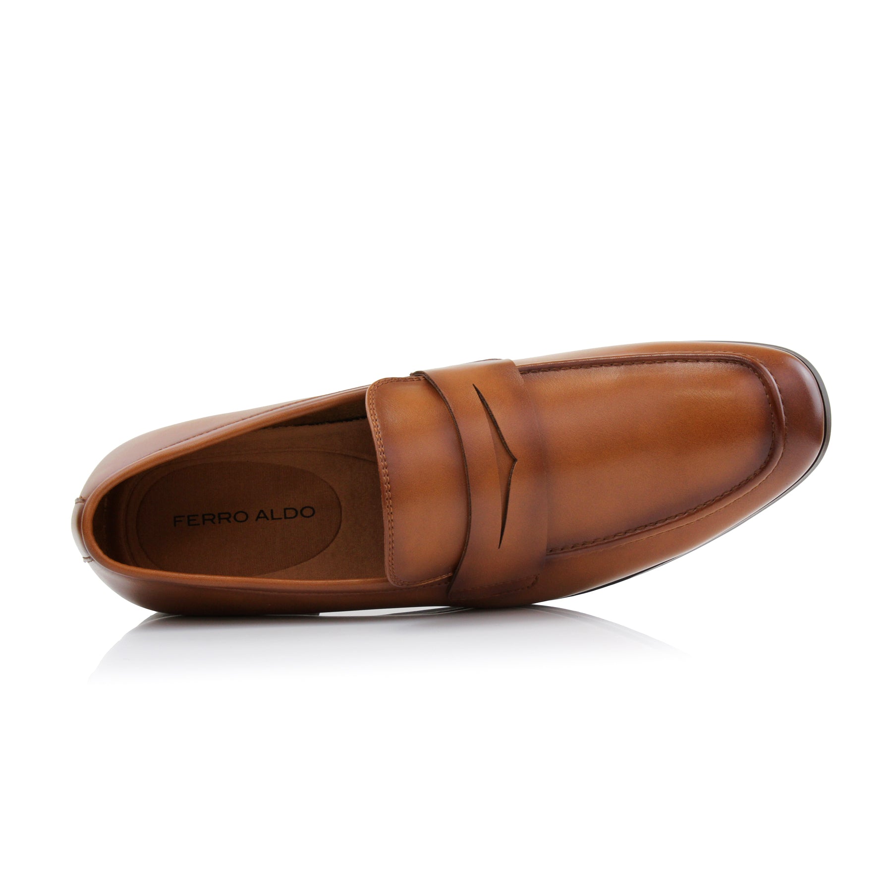 Faux Leather Penny Loafers | Dylan by Ferro Aldo | Conal Footwear | Top-Down Angle View