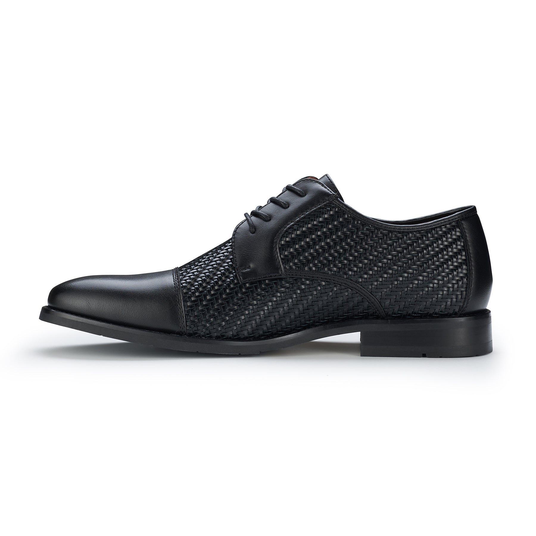 Cap-Toe Woven Derby Shoes | Franco by Ferro Aldo | Conal Footwear | Inner Side Angle View