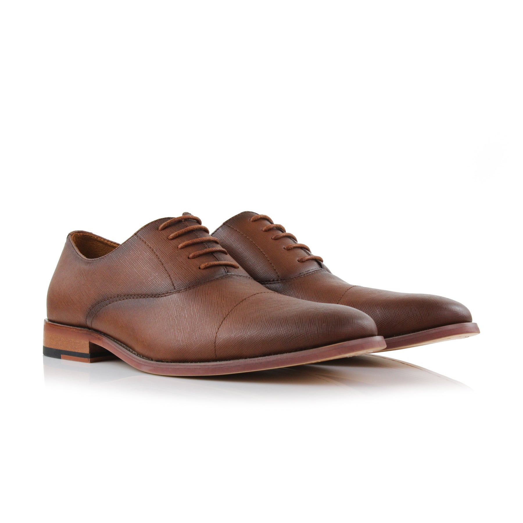 Embossed Burnished Oxfords | Garrett by Ferro Aldo | Conal Footwear | Paired Angle View