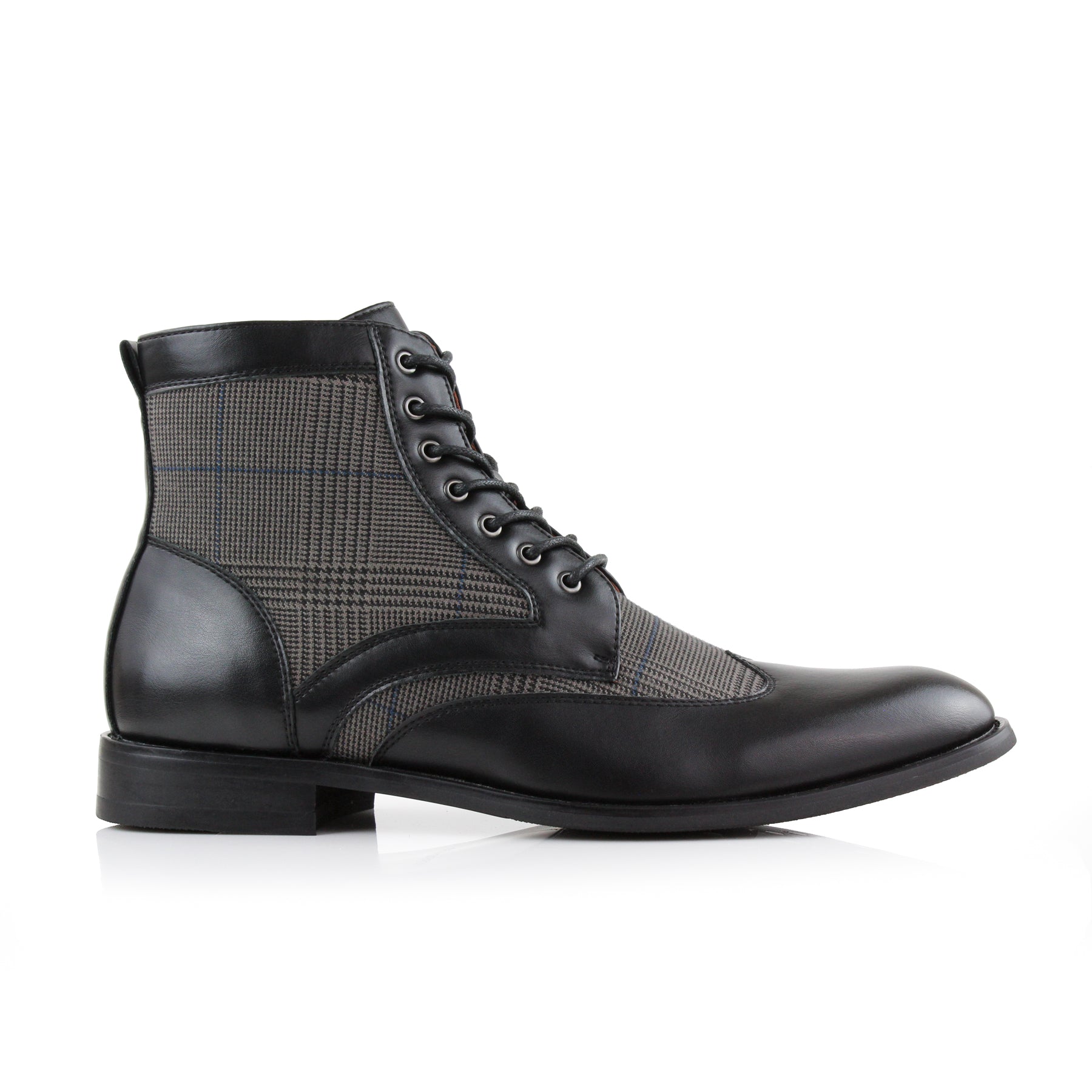 Plaid Wingtip Boots | Gideon by Ferro Aldo | Conal Footwear | Outer Side Angle View